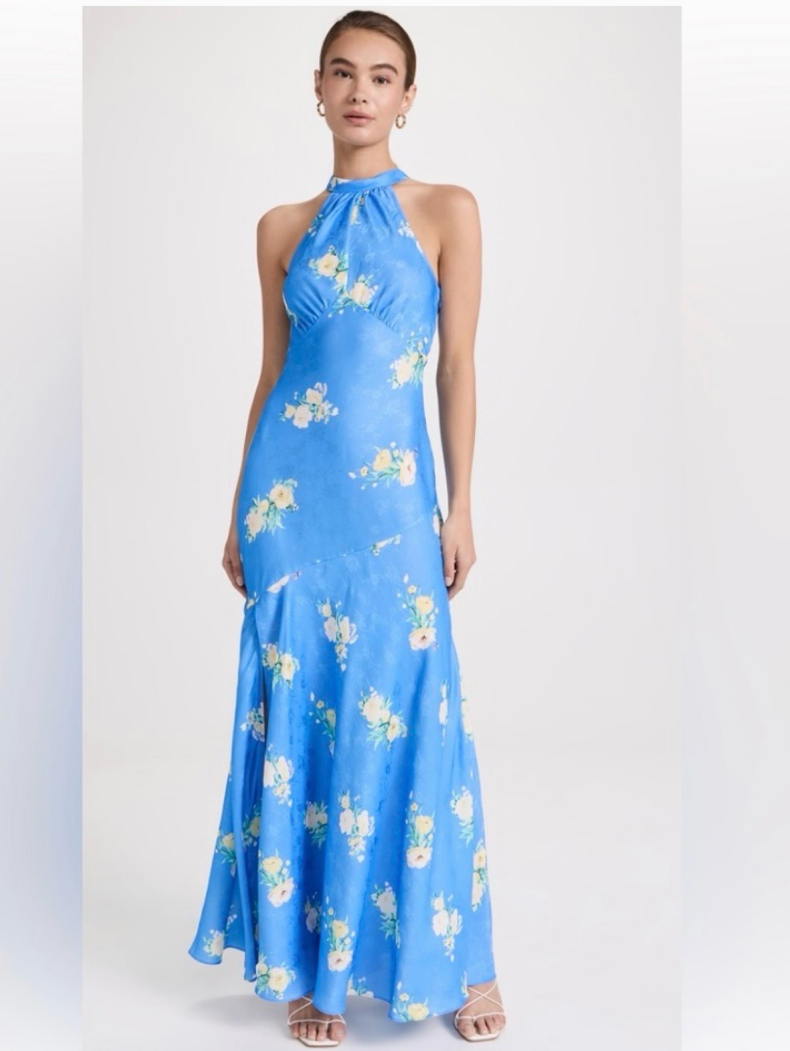 brinda maxi dress Blue Floral Lover Floral Dress Loveshackfancy Women's Brinda Floral Halter Maxi  Dress In Blue