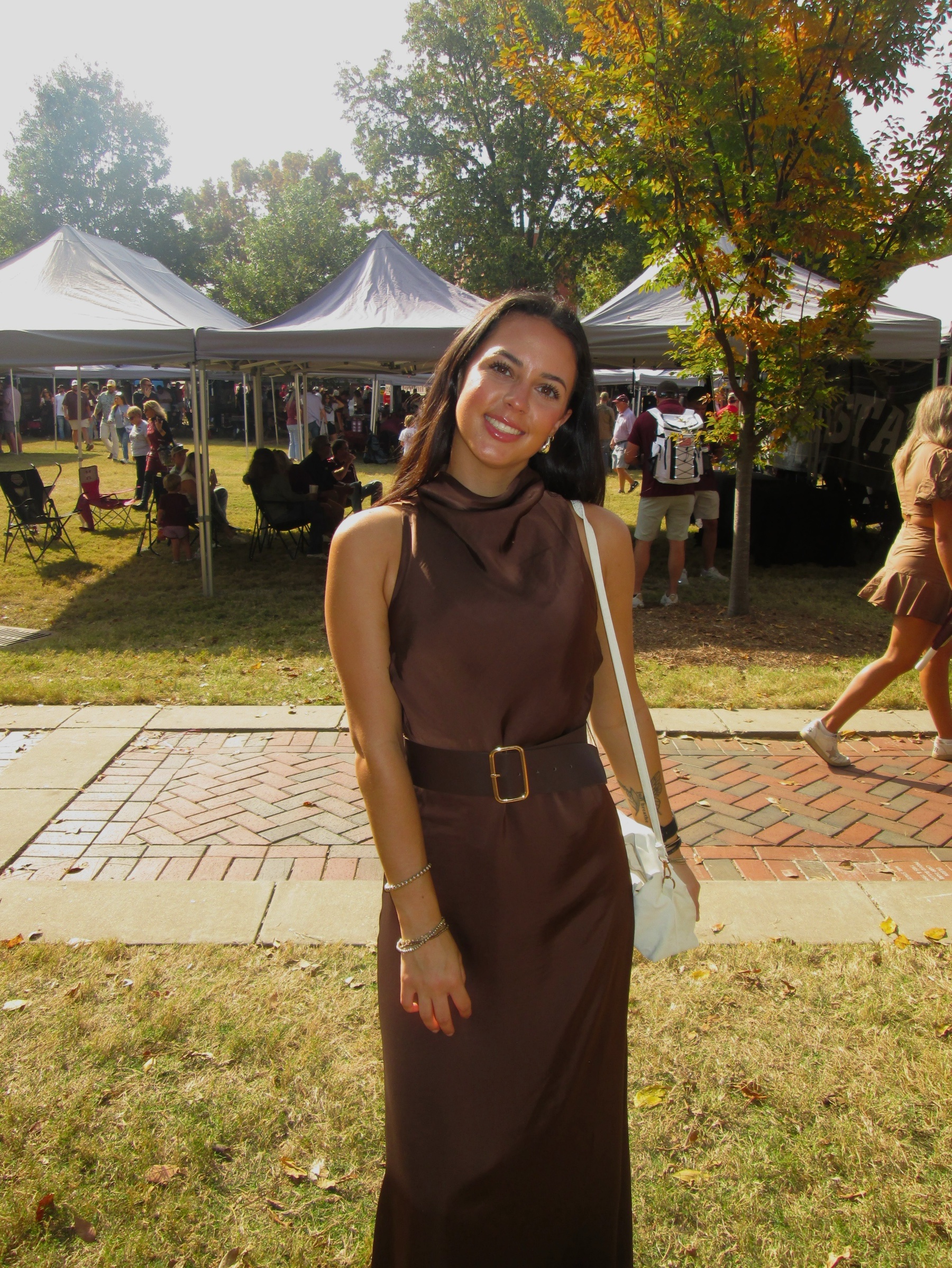 brown sleeveless midi dress Belted by Boutique Width:WW J.Crew Square Neck Chambray Rodney Asymmetrical Maxi Dress Knit dress boat neckline