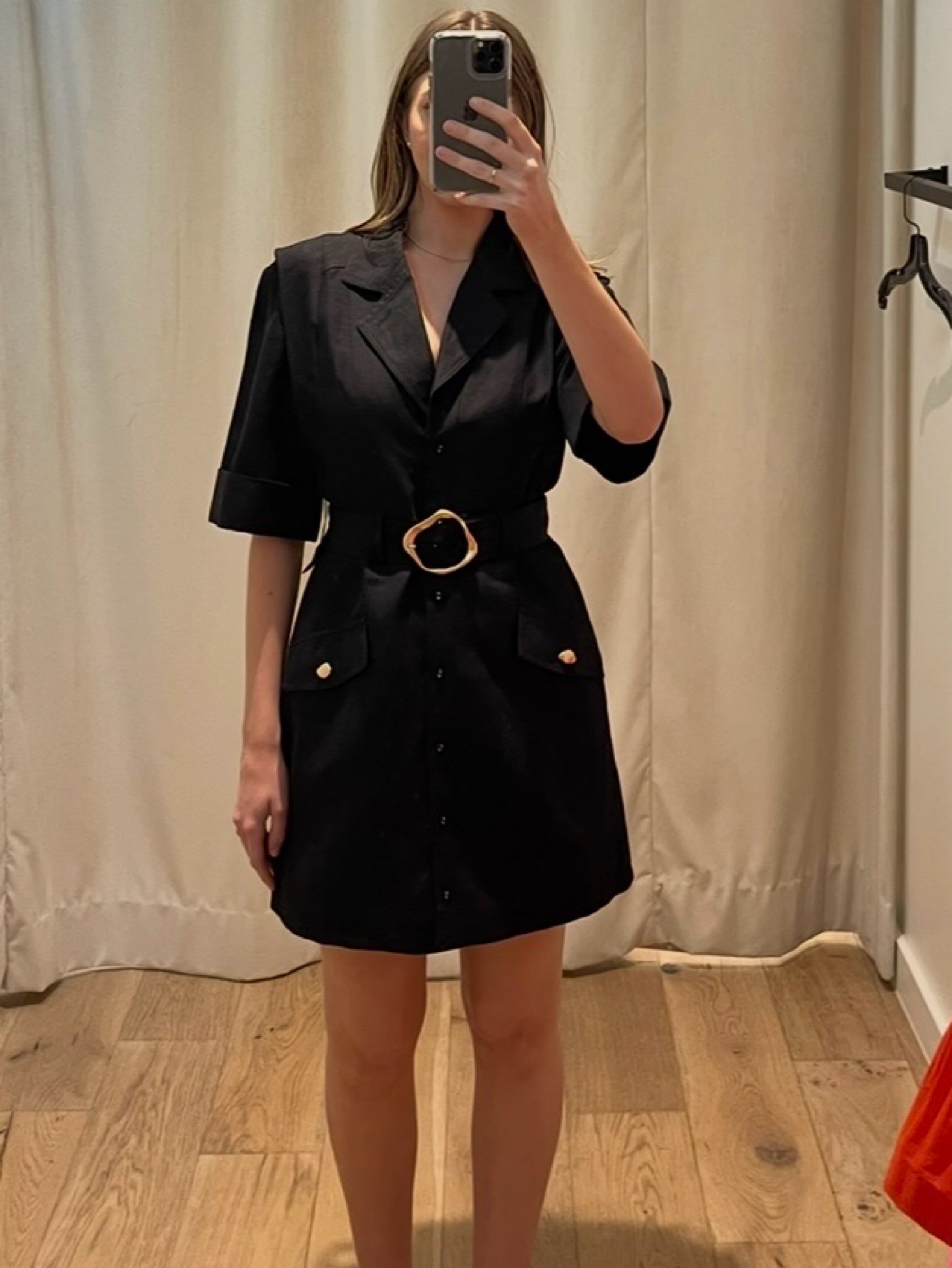 aje short black dress Monica Chain Link Mini Dress-BLACK / 4