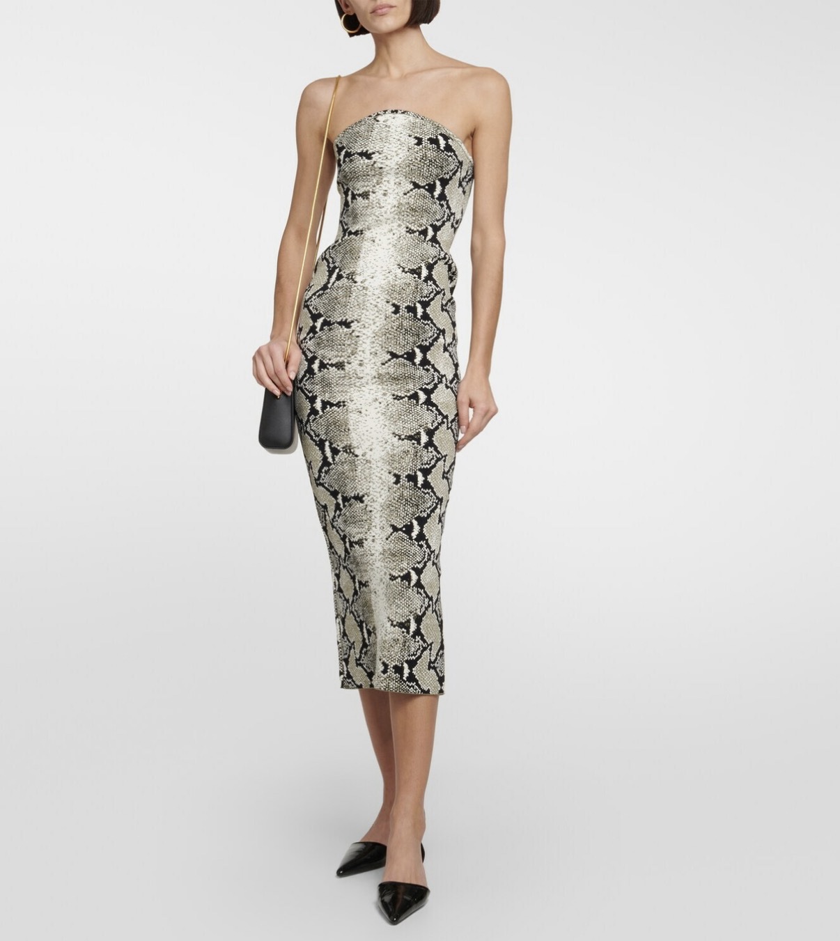 Khaite - Strapless snake-printed midi dress (XS)