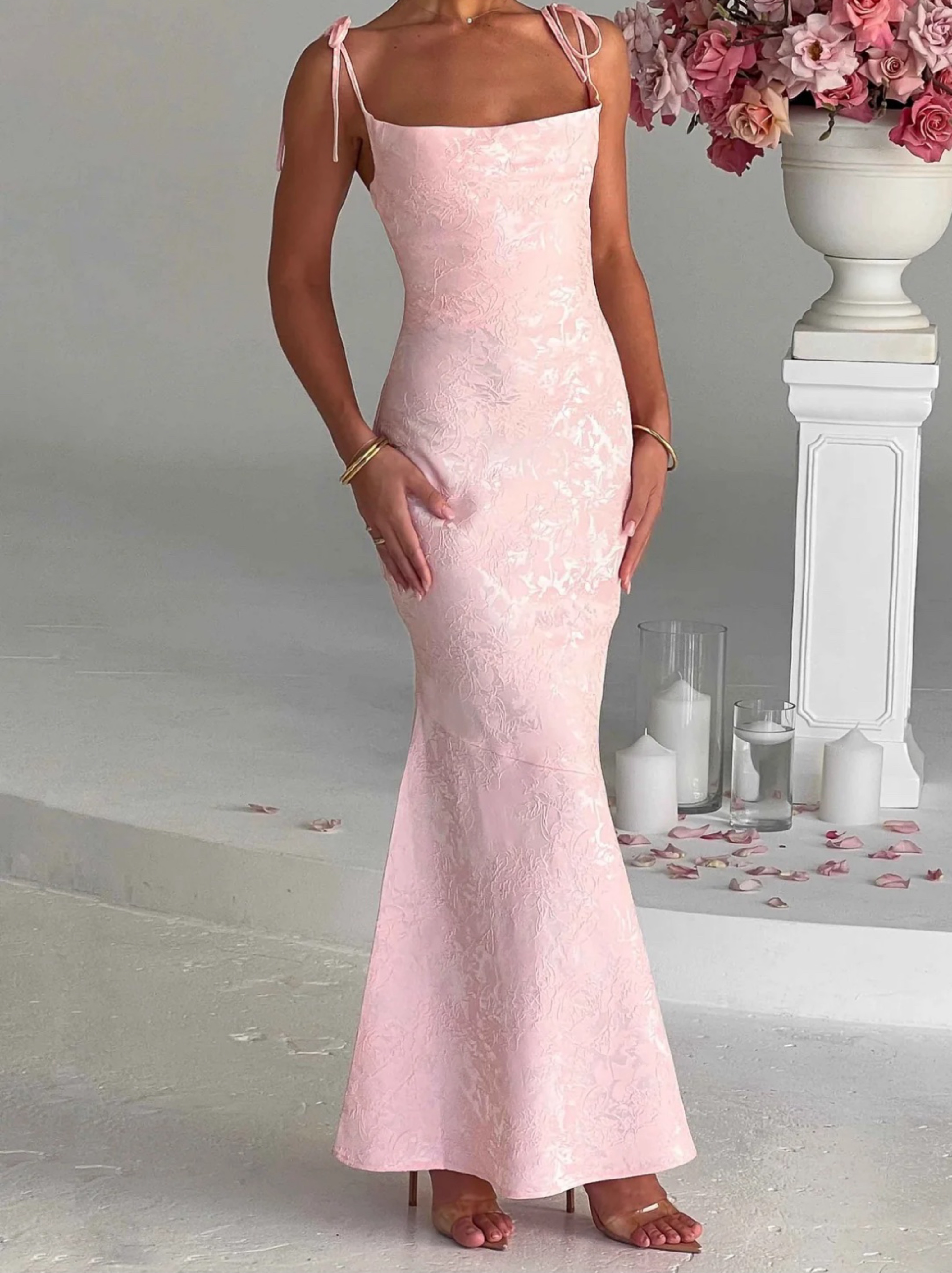 butter yellow dress 'Adrienne' Fuller Bust Satin Midi 3X / UK18 / US14 The Butter Yellow Soirée Color:Cocoa White Polka Dot Agnes Orinda Women's Plus Cloudy Blue