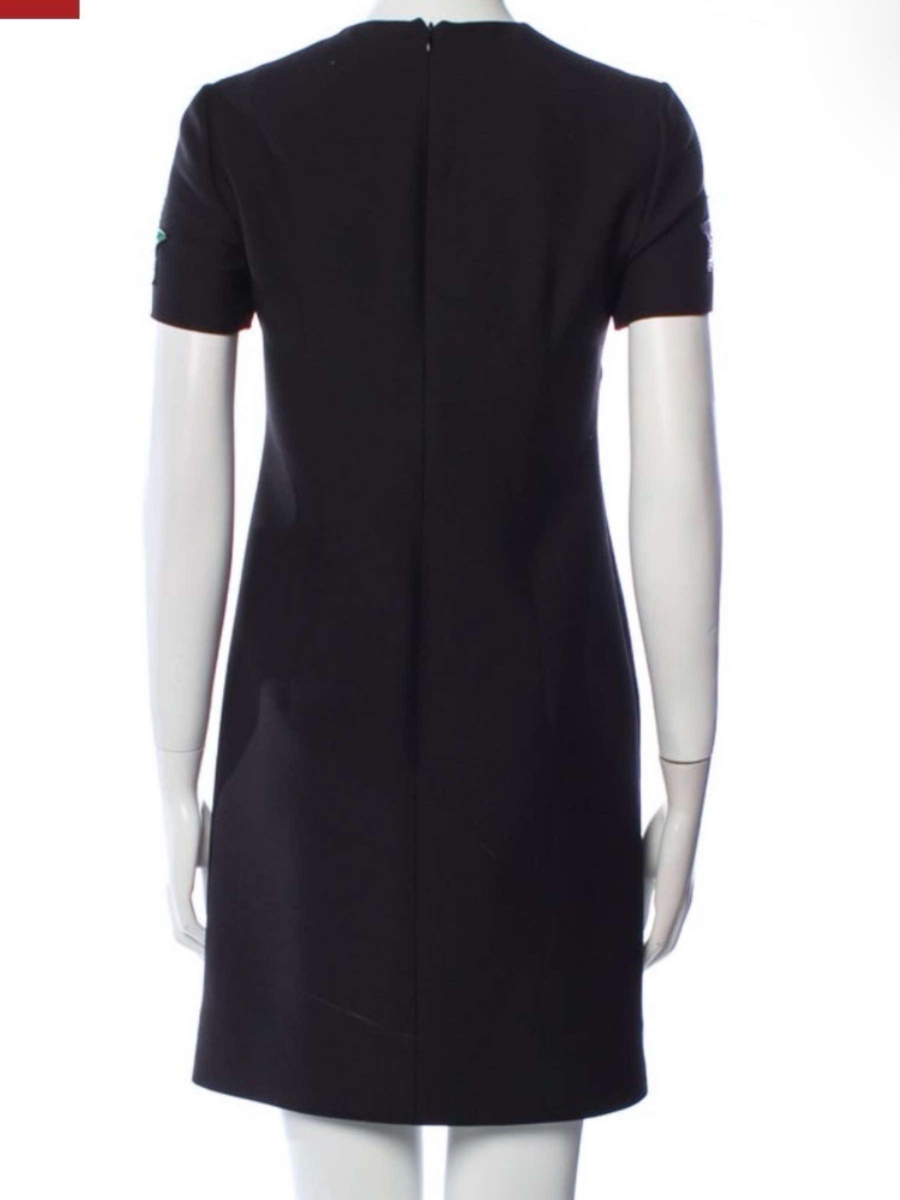 VALENTINO Black Embroidered Wool Silk Star Knit Dress by Valentino