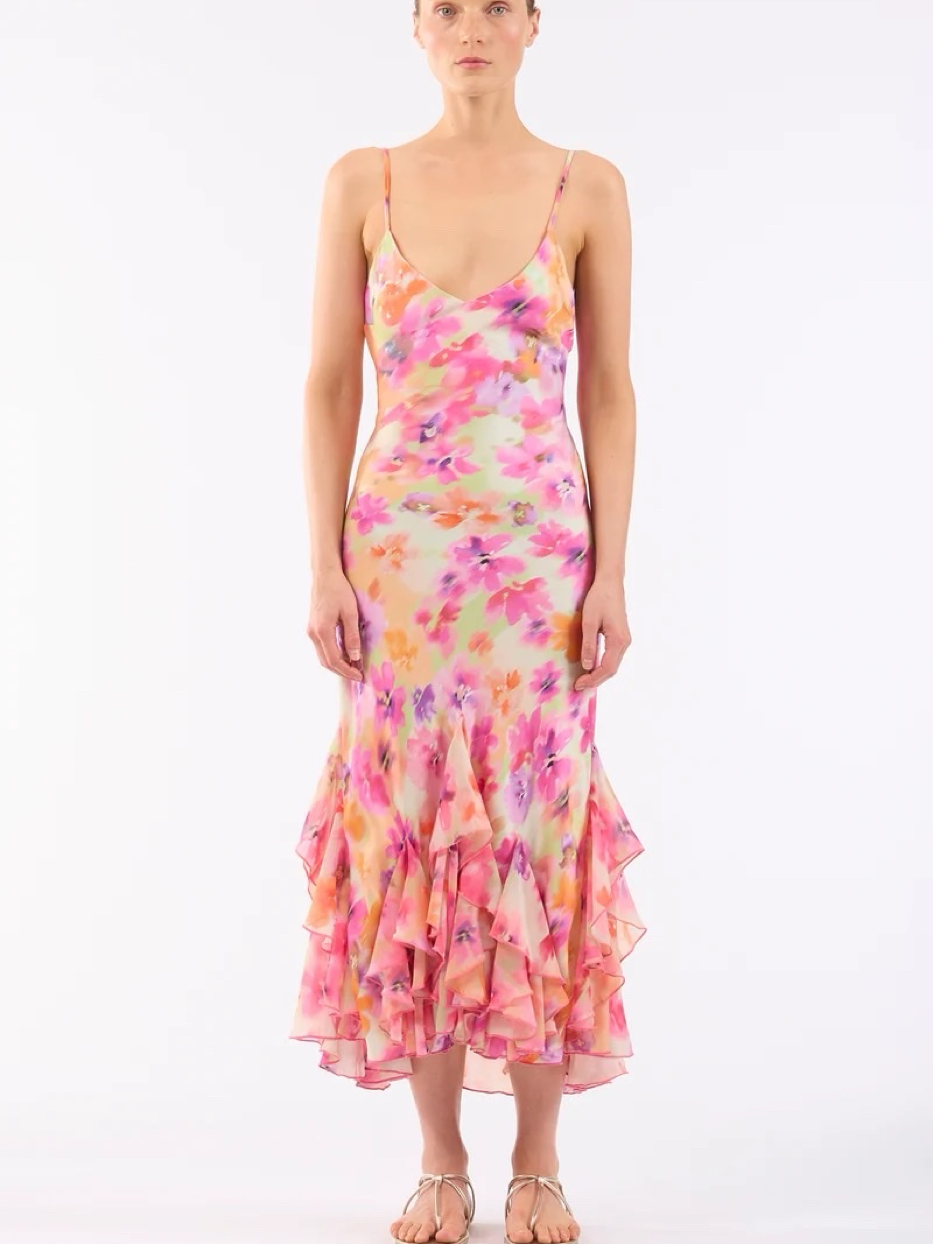 Colorful Pink Floral Frida Slip Dress — Le Superbe