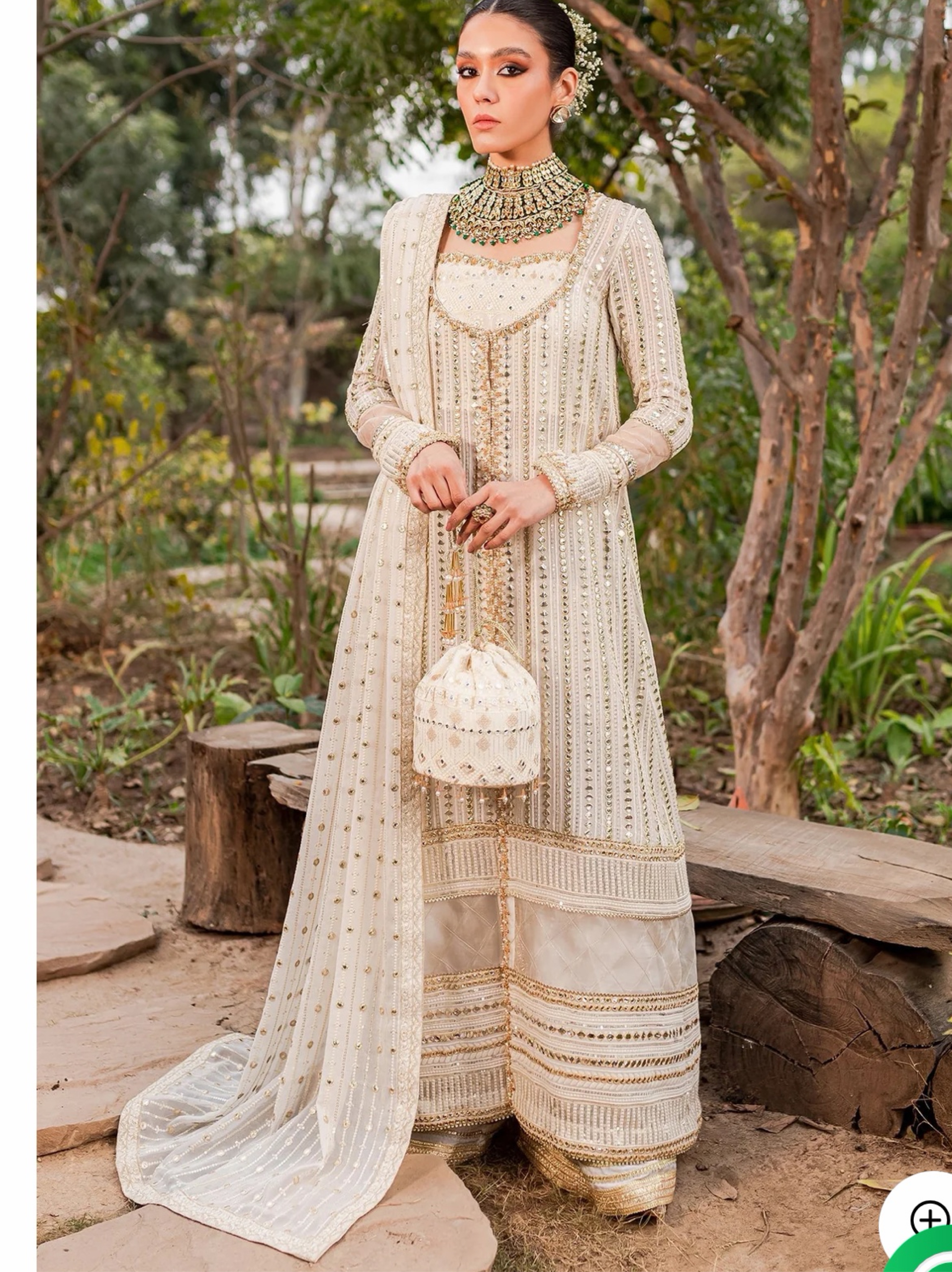 Kanwal Malik White/Beige Gold Salwar Size Medium