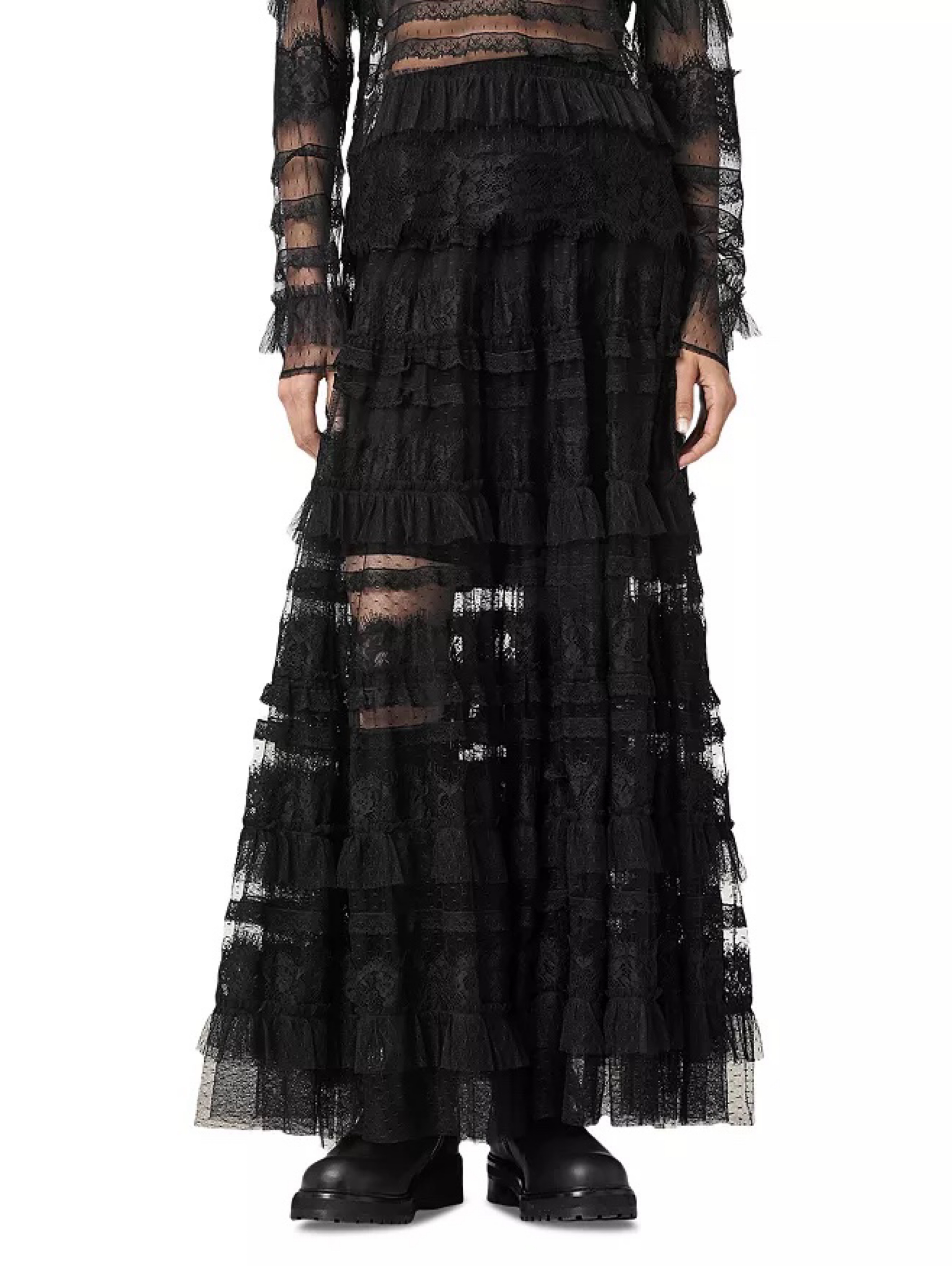 AllSaints Arlea Tulle Maxi Shirt