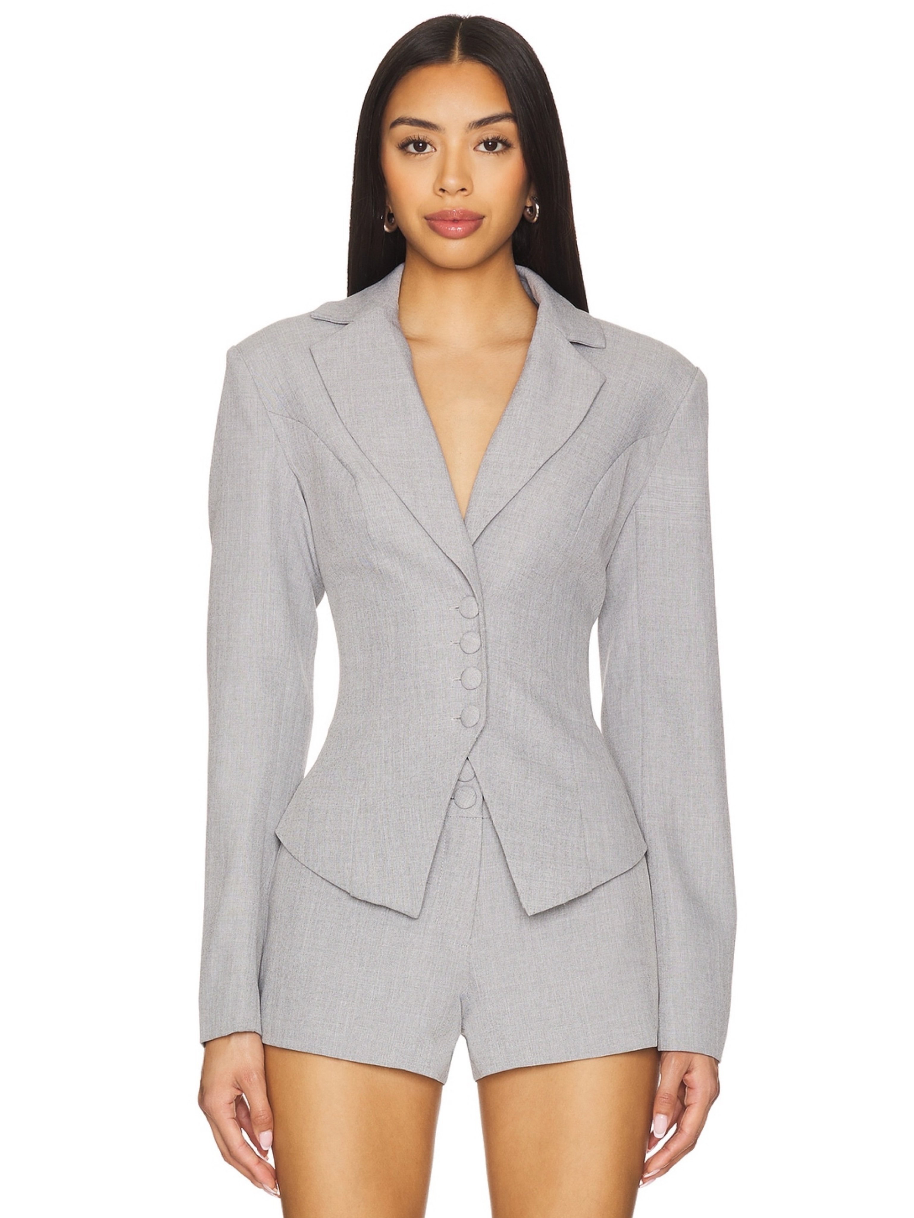 Grey short & blazer set