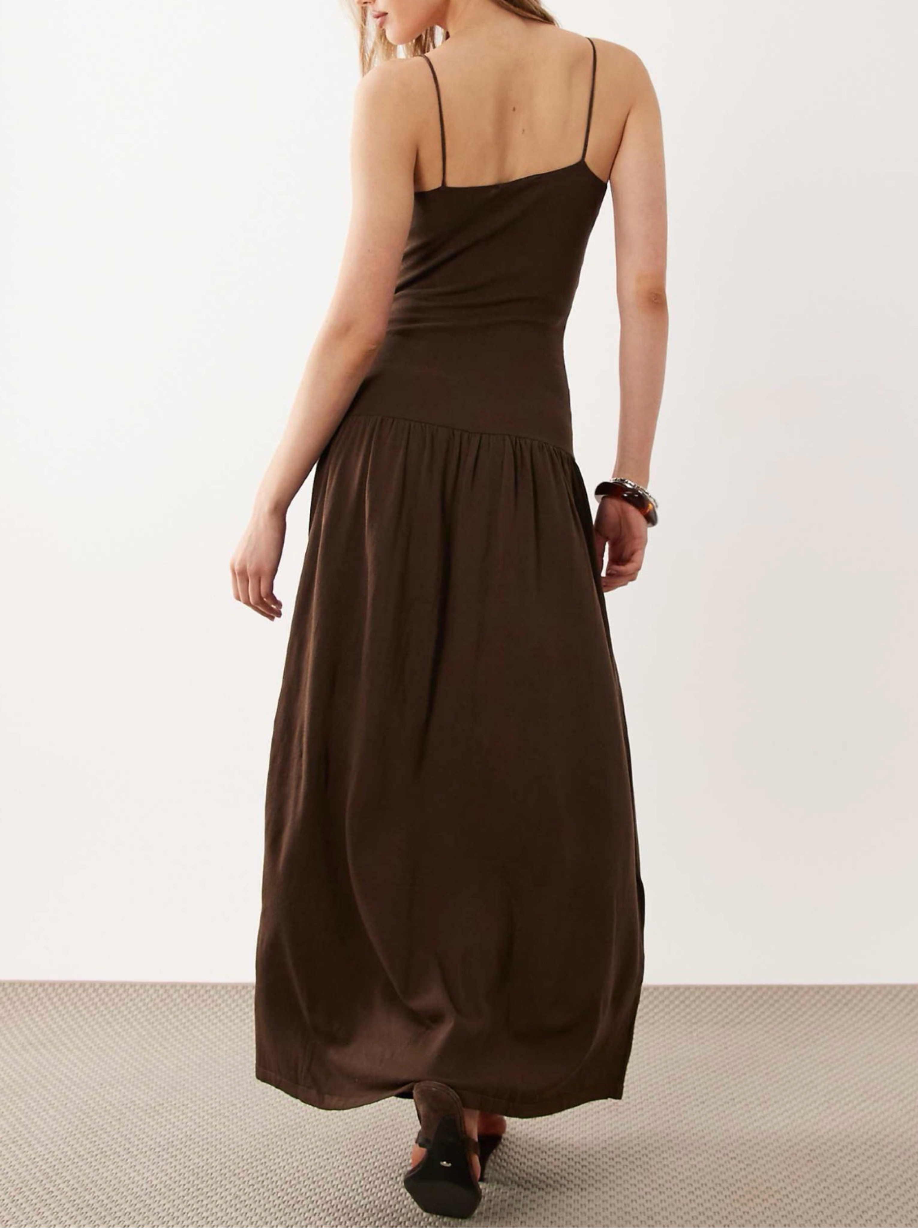 chestnut drop waist maxi dress brown product info and reviews Albaray Dipped Drop Waist Maxi Dress in Chocolate at Nordstrom, Size 8
