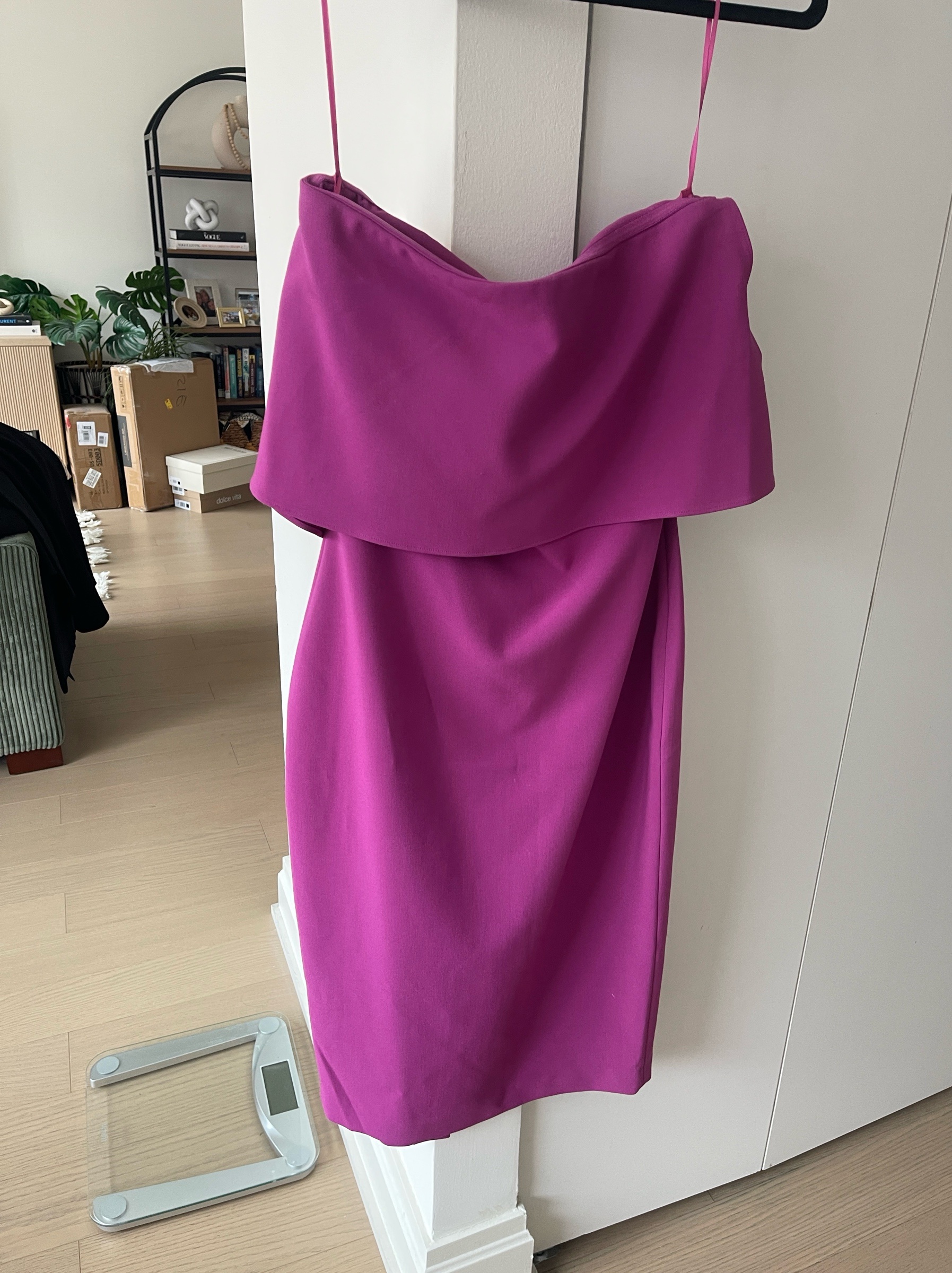 likely lady midi dress Magenta Off-Shoulder by Likely MATTE CORE
