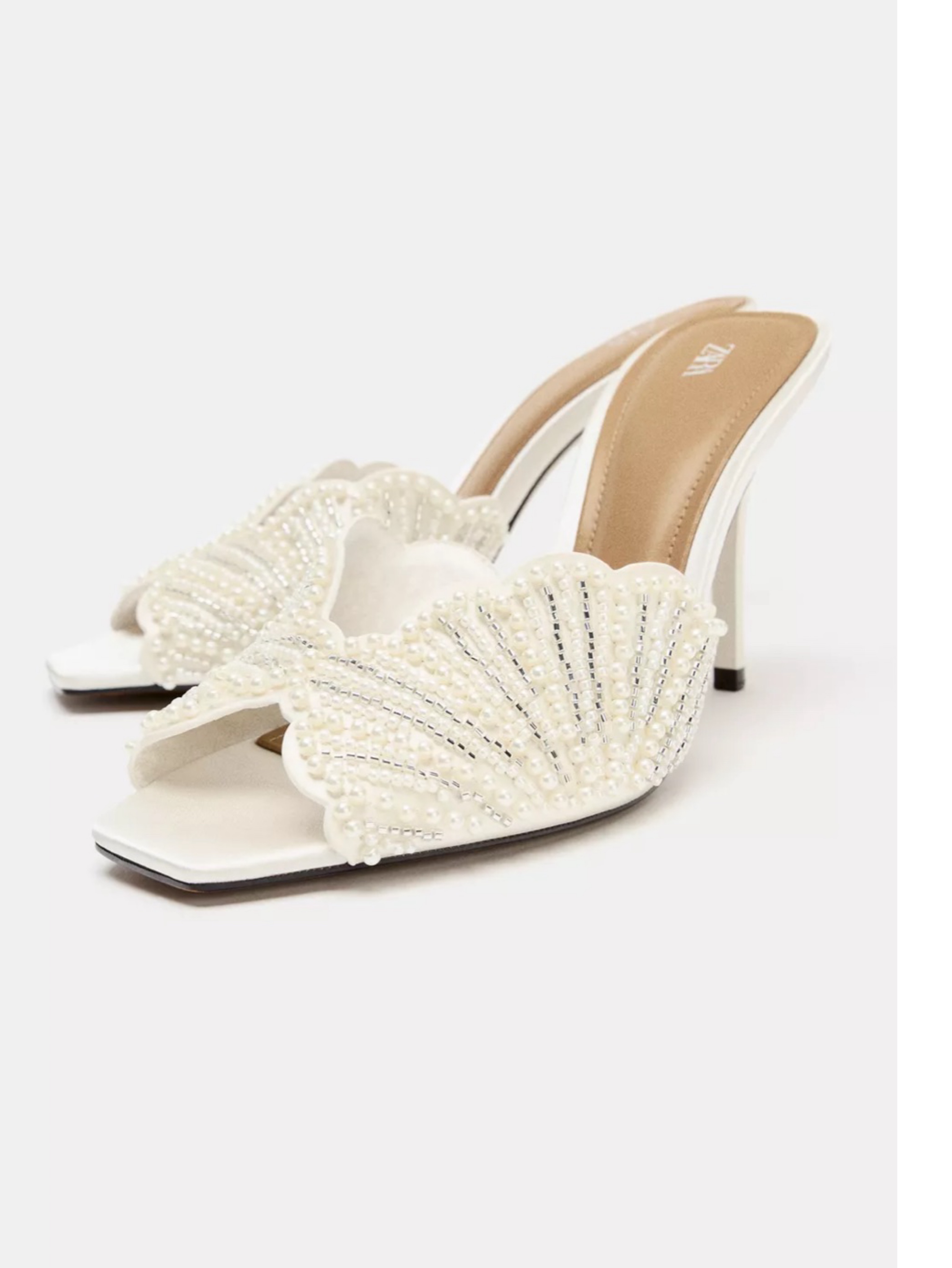 Zara pearl mules