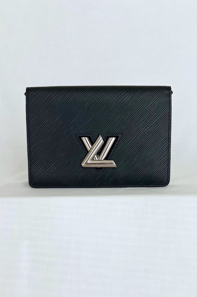 Louis Vuitton Twist Wallet on Chain Black Epi Leather with Silver Hardware