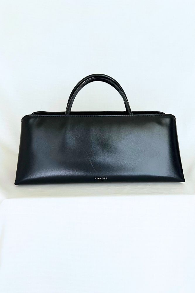 Verafied Black Leather Convertible Shoulder Bag