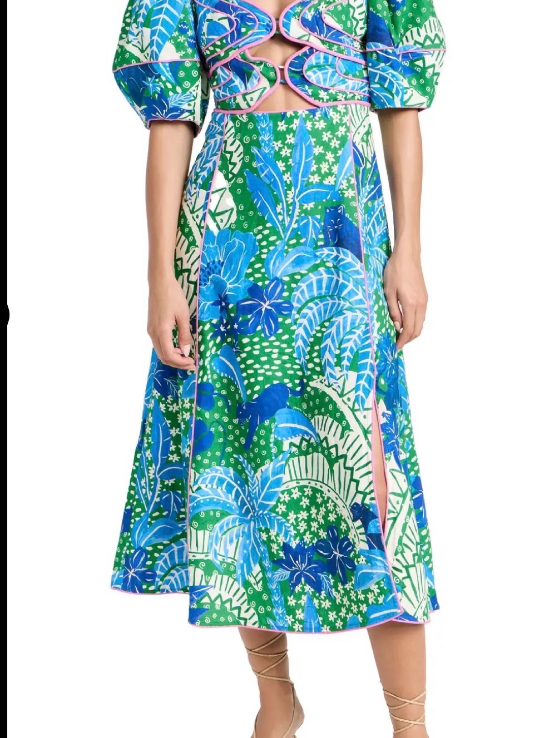 farm rio green jungle panther midi dress in by Farm Rio Ladies dresses