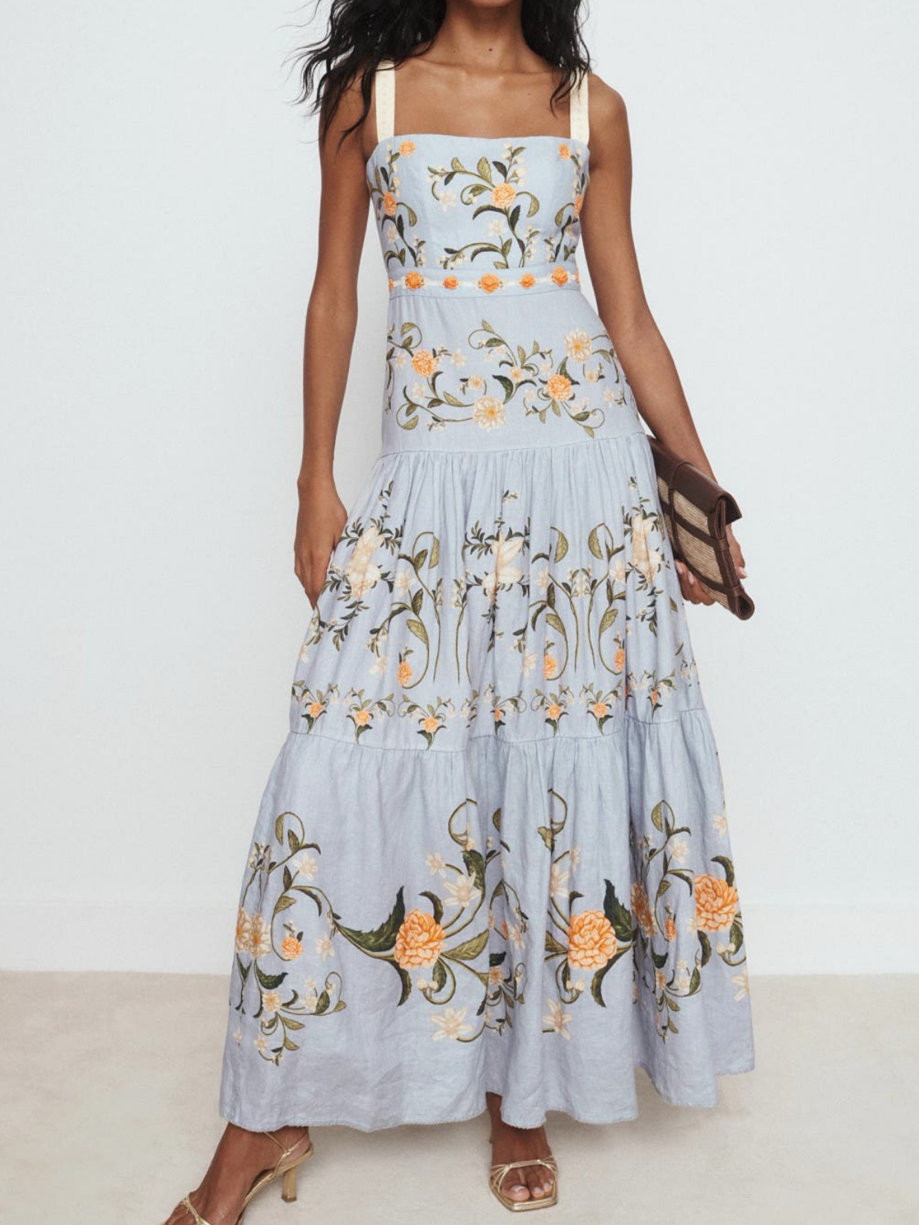 Agua by Agua Bendita Lima Valle Embroidered Gown