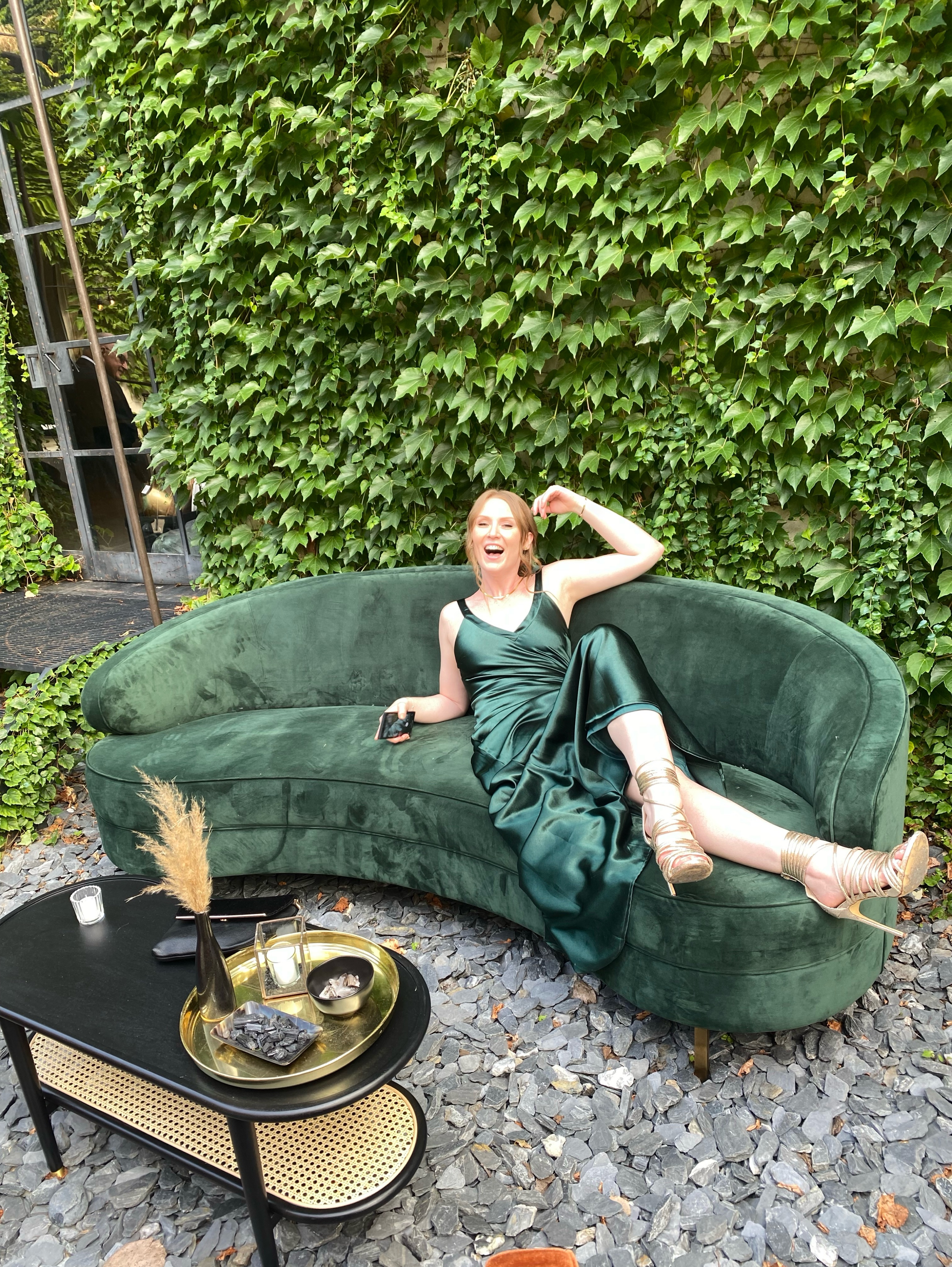 Lulus Perfectly Classy Emerald Green Satin Strappy Maxi Dress