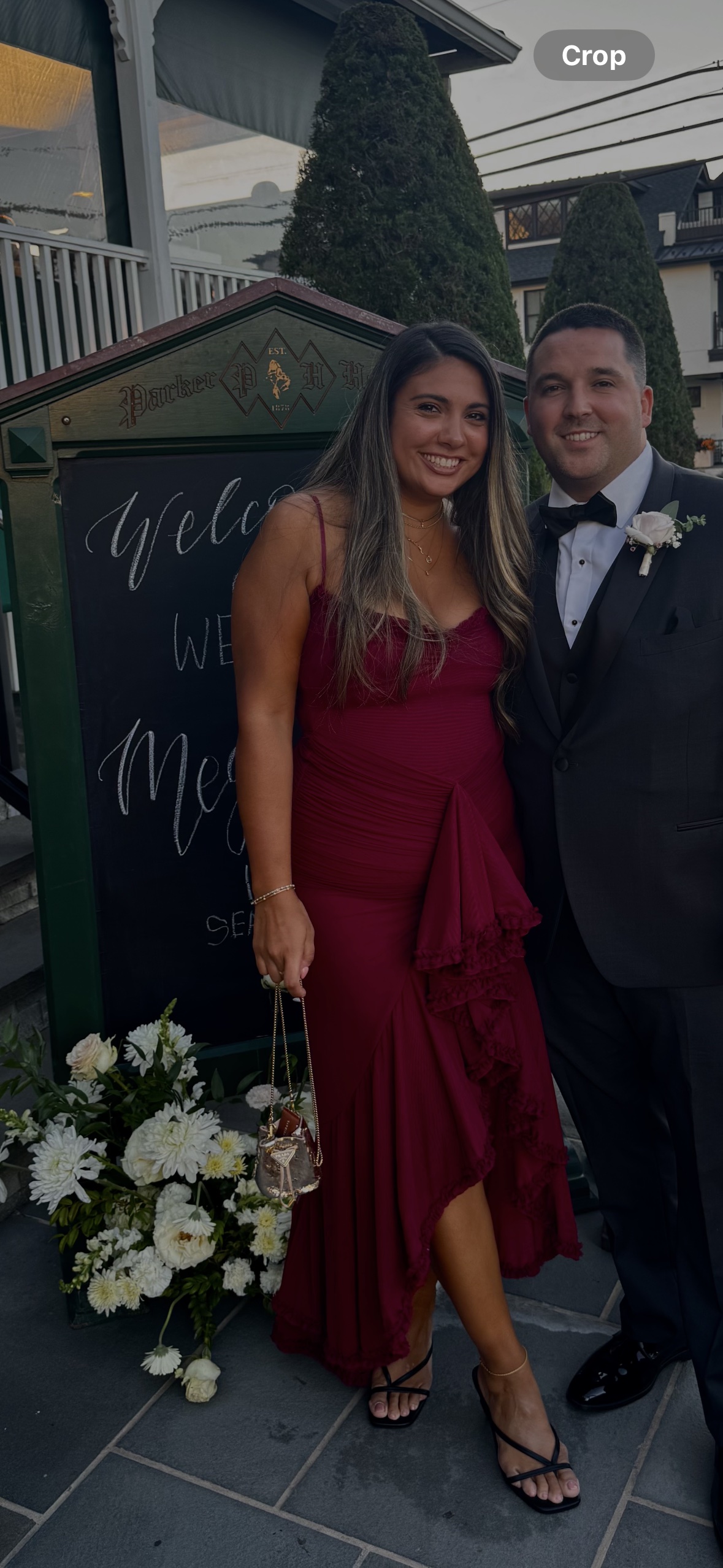 long red dress with short sleeves Teri Jon Crepe Sheath Satin Flounce Size 2 Color:Steel_Grey alternative fashion Who doesnt love a Jacinta Chocolate Brown Asymmetrical