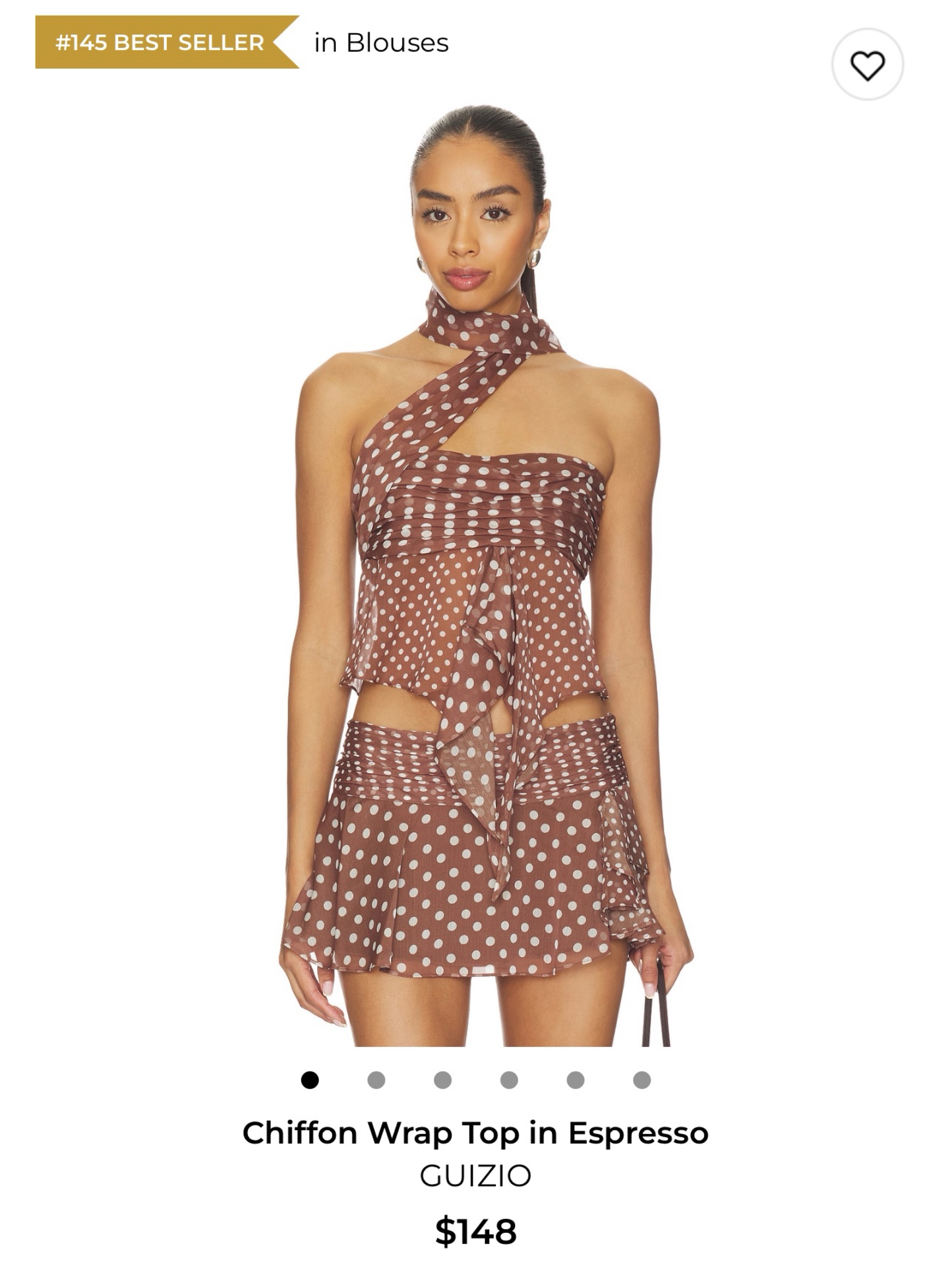 Chiffon Wrap Top in Espresso
