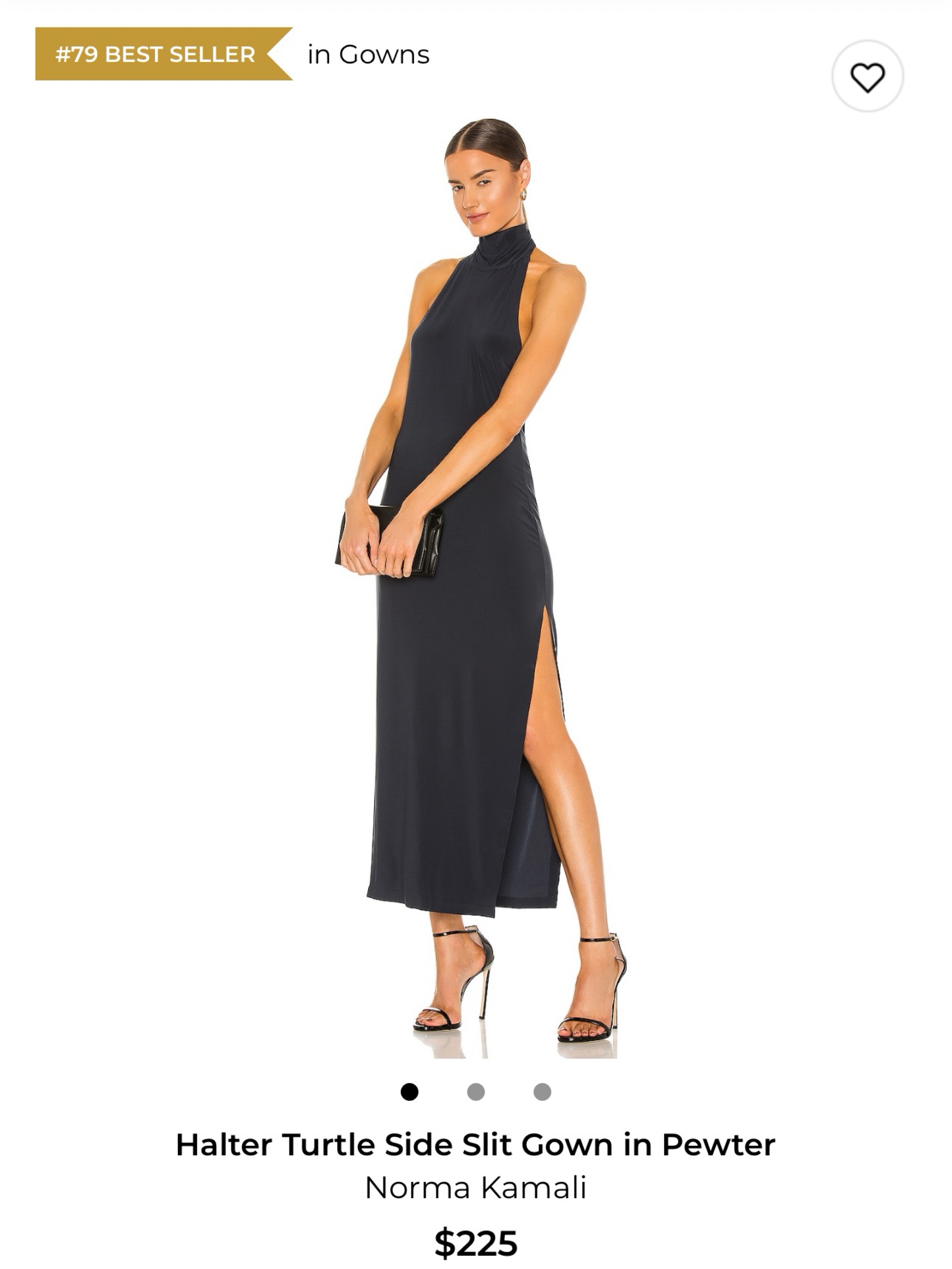 Halter Turtle Side Slit Gown