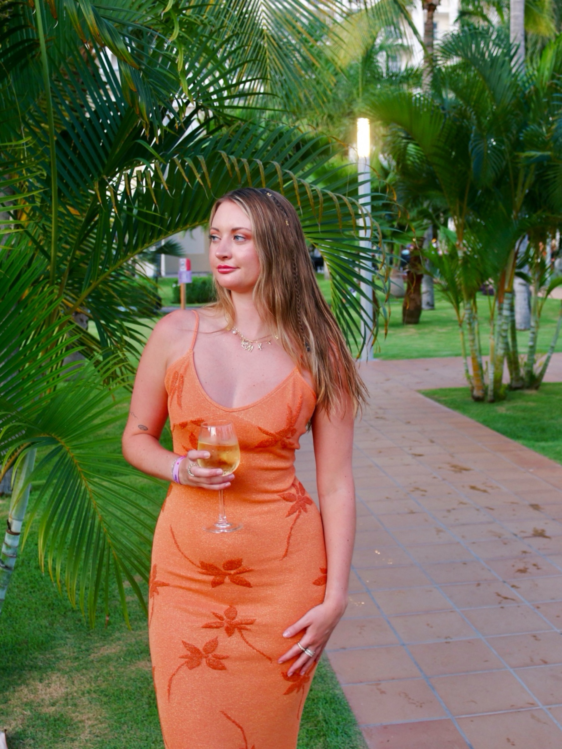 White Fox Orange Tropical Dress by White Fox Boutique | Pickle
