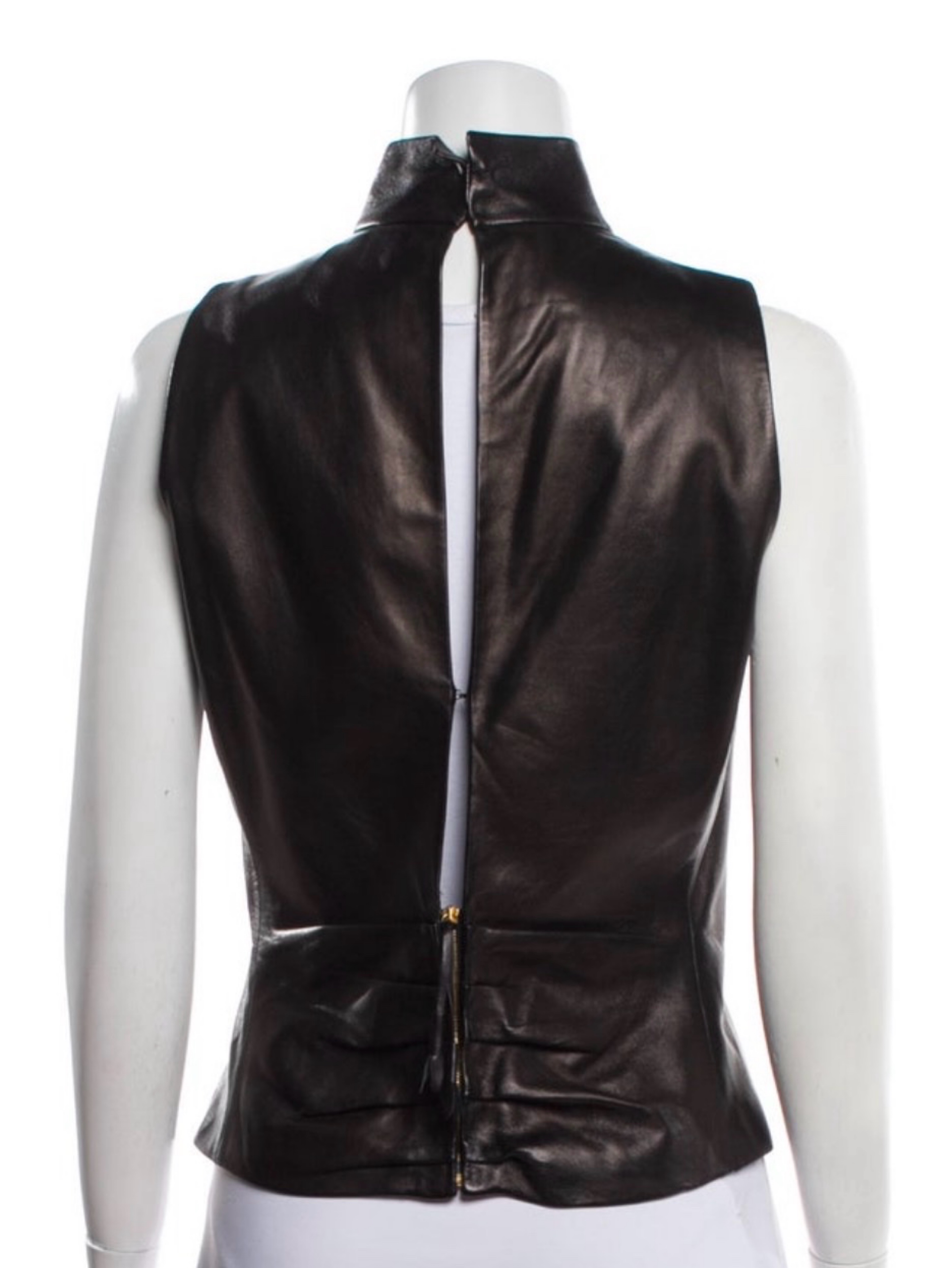RARE Yves Saint Laurent Rive Gauche Leather Top by Yves saint