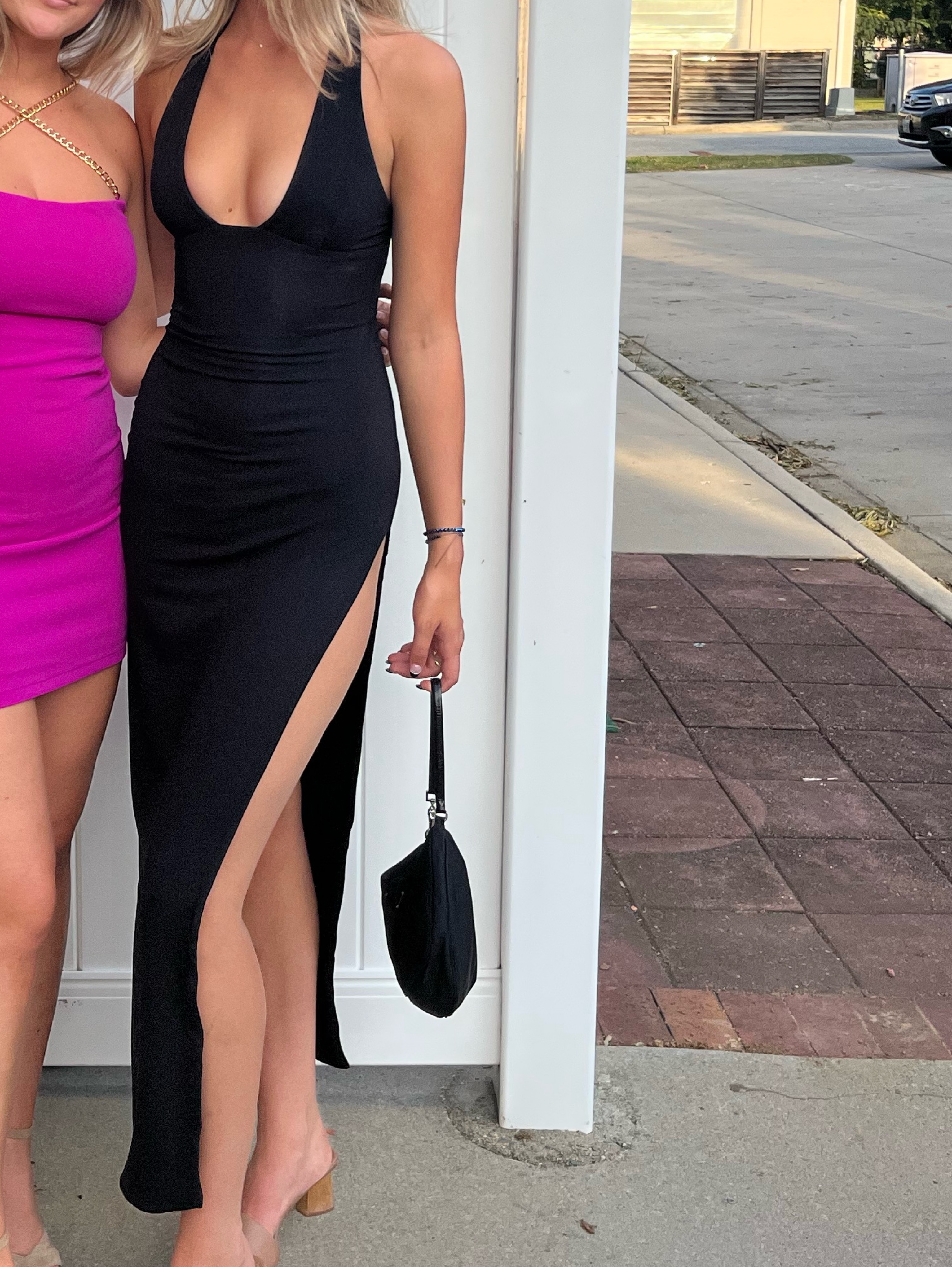 halter bodycon maxi dress Lolanie L | XL | White | Womens Halterneck neckline with a gathered Lucy Black Halter Neck Bodycon