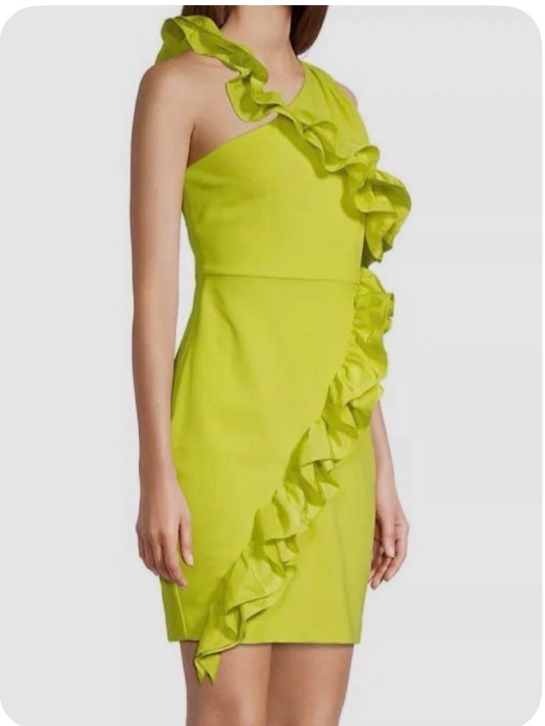 Anthropologie One33 Social Ruffled Crepe Taffeta Mini Dress, Green by Anthropologie