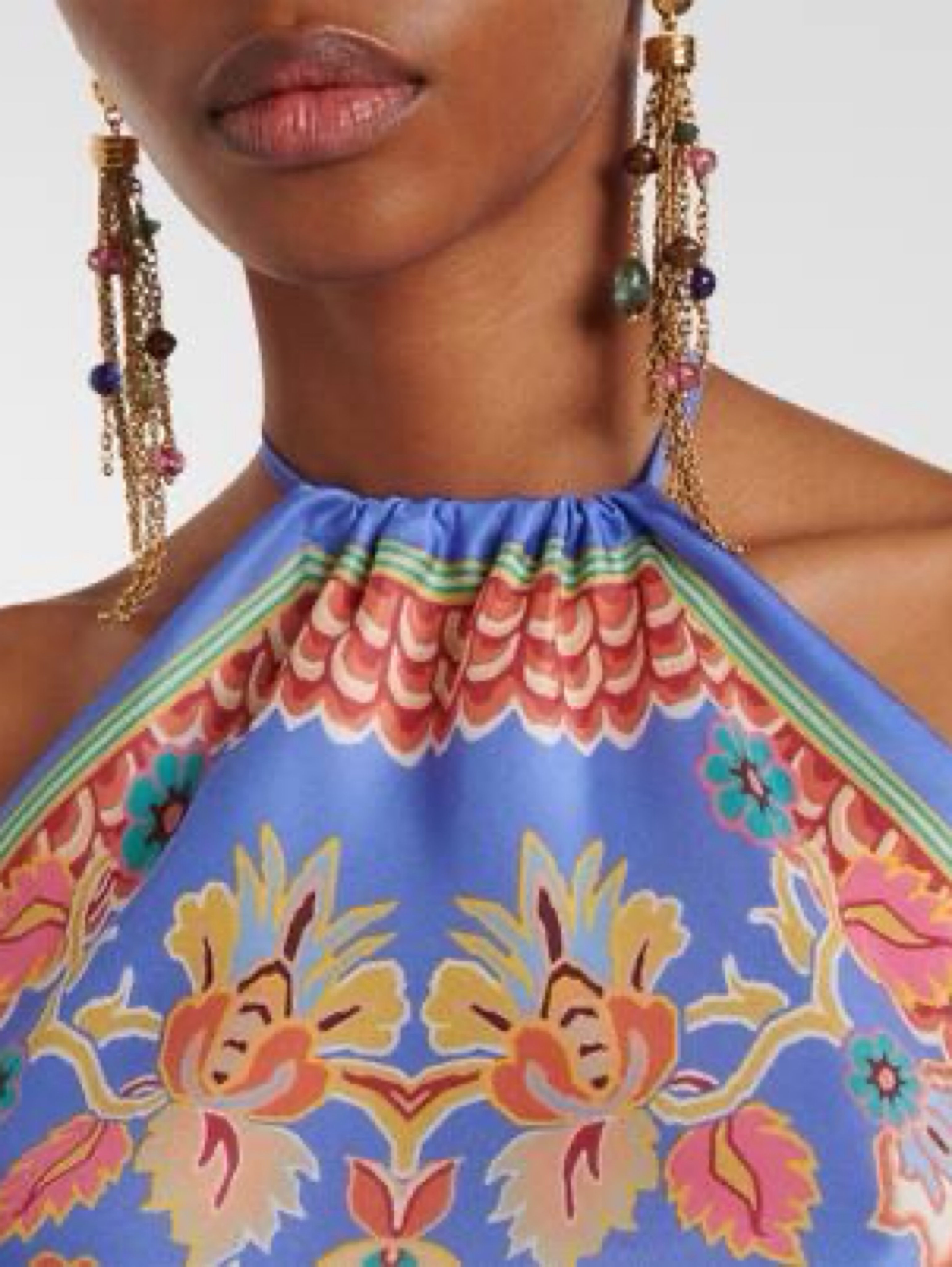 Euro キャミソールhooked otoe toro nude vintage Etro - Silk Halter neck Top by Etro - Pickle