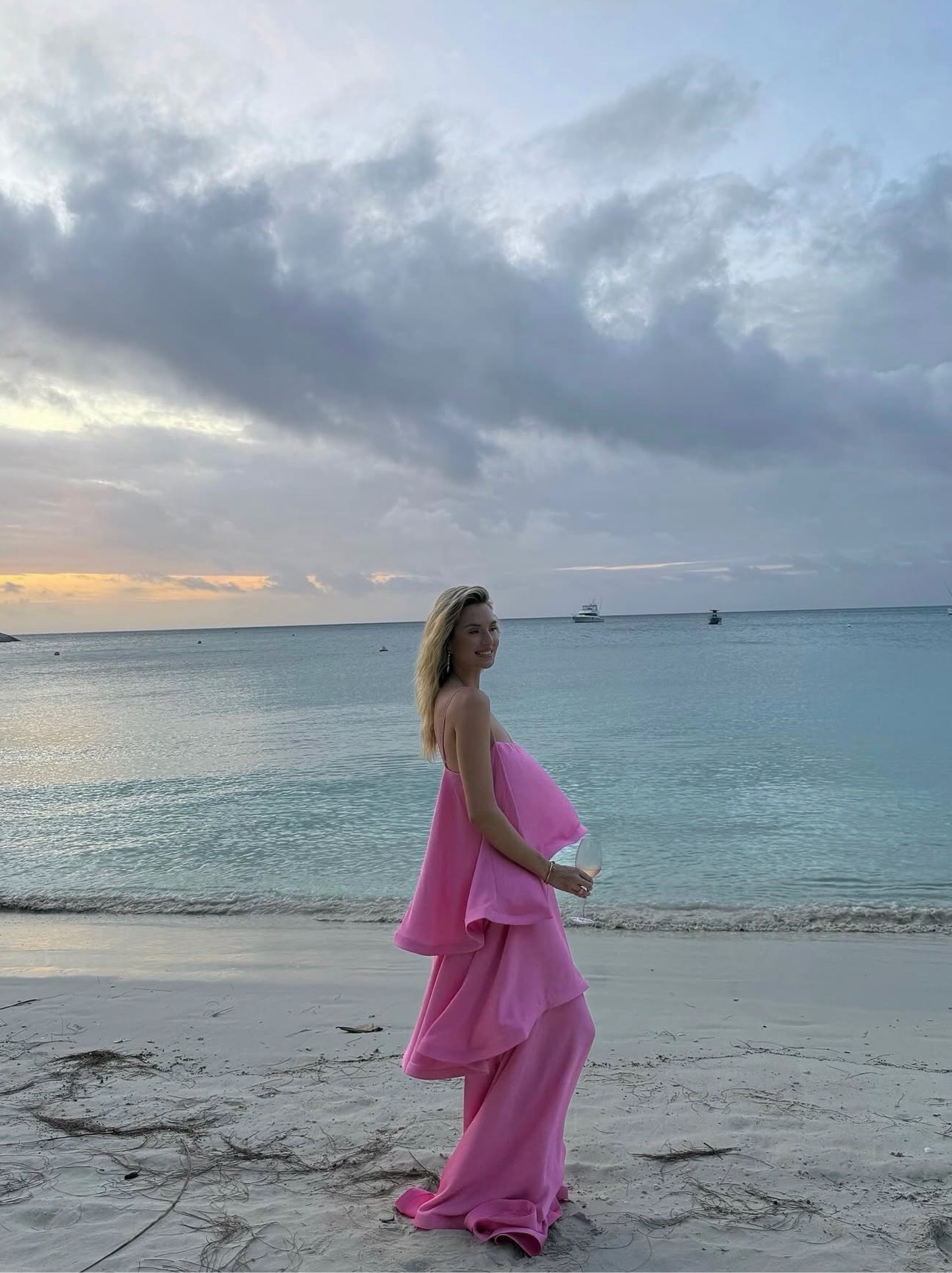elliatt pink tiered dress Tilly Tiered Maxi Dress
