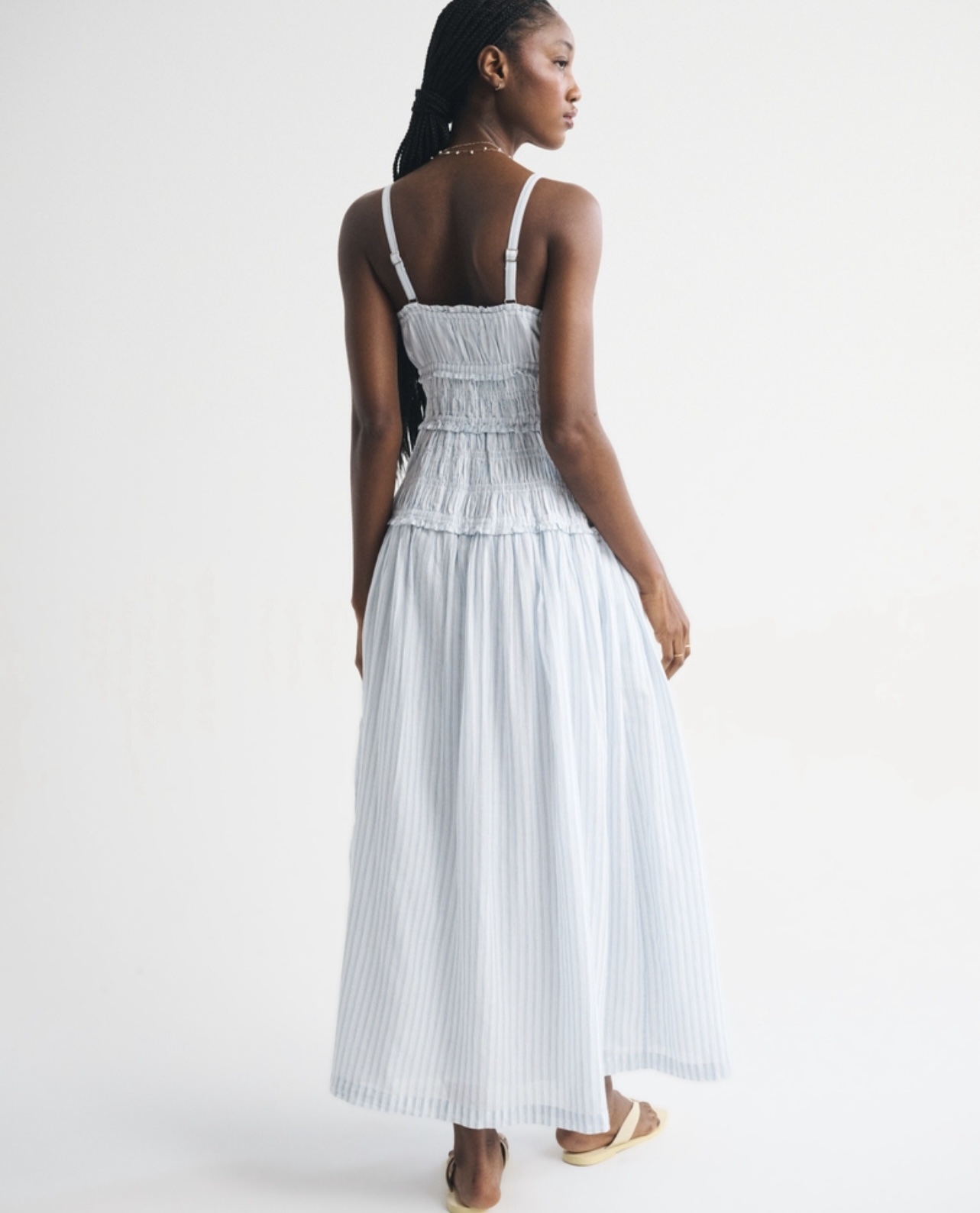 A&F Bra-Free Smocked Drop-Waist Maxi Dress by Abercrombie and