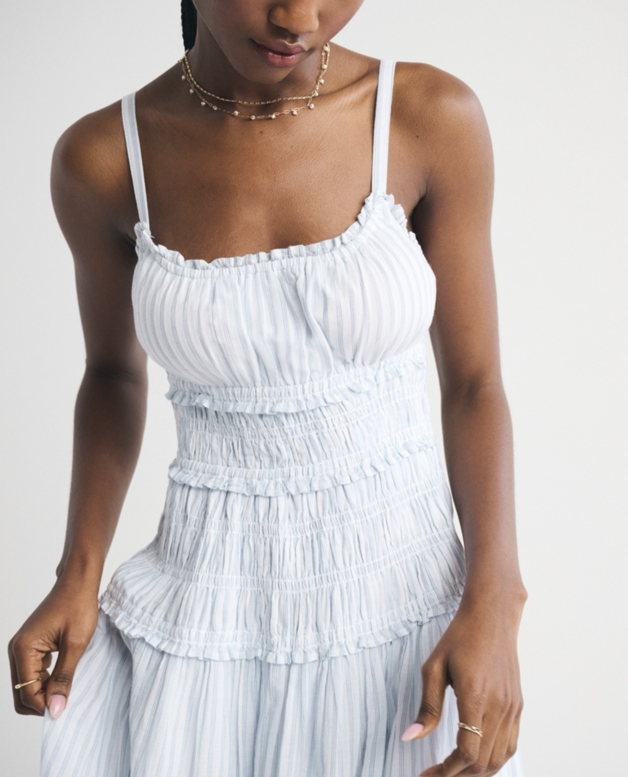 A&F Bra-Free Smocked Drop-Waist Maxi Dress by Abercrombie and