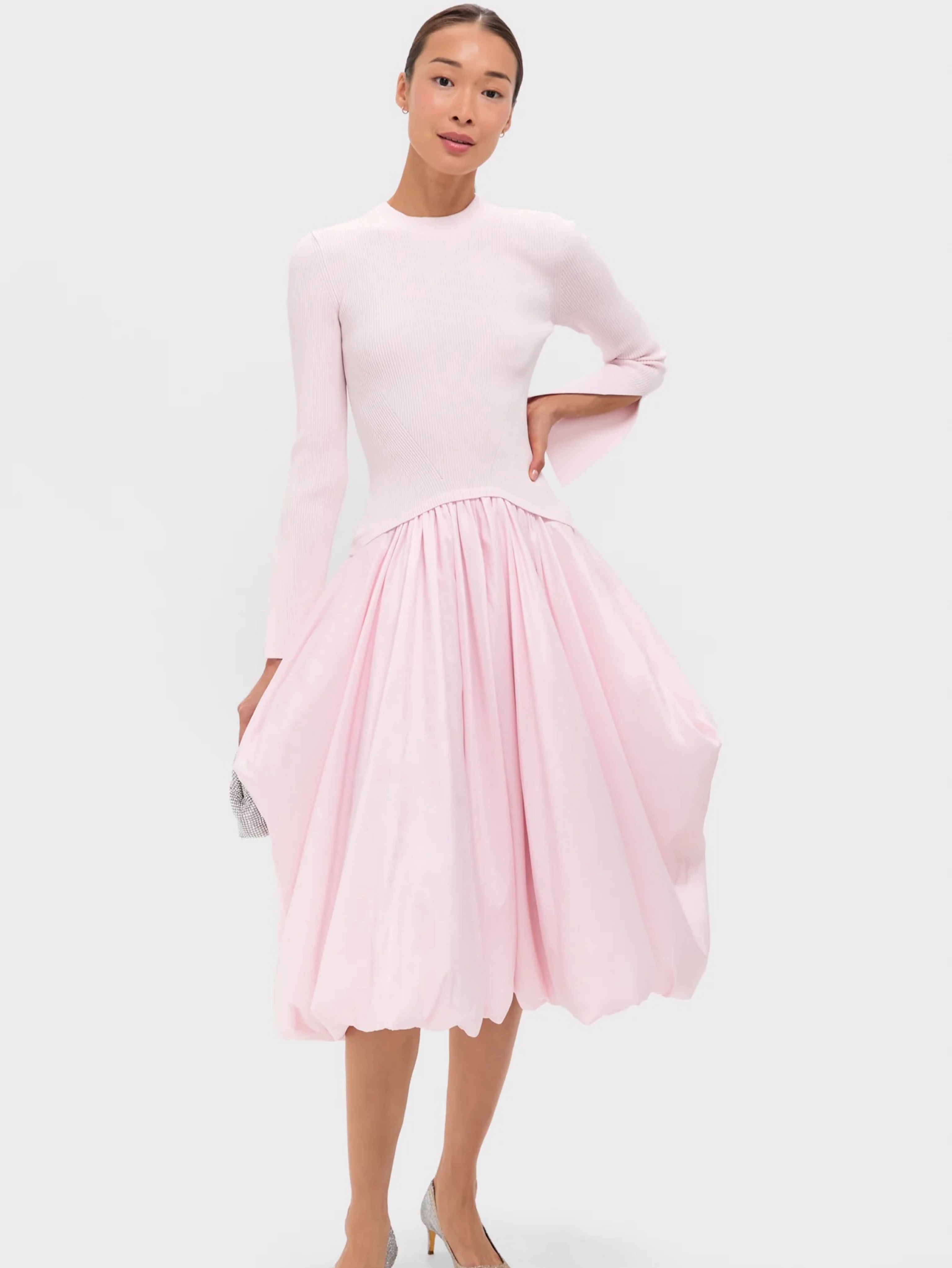 jonathan simkhai pink dress Jonathan Simkhai Pollie Bubble Mini Dress in Pink