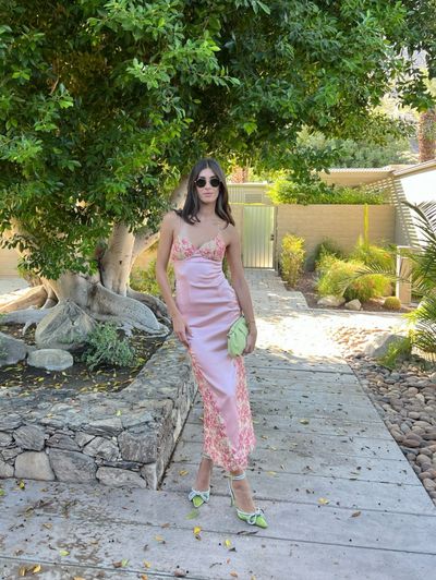 nana jacqueline eva silk dress Nana Jacqueline | Eva Silk Dress (Pink) (Final Sale) | Women's Pink Maxi  dresses
