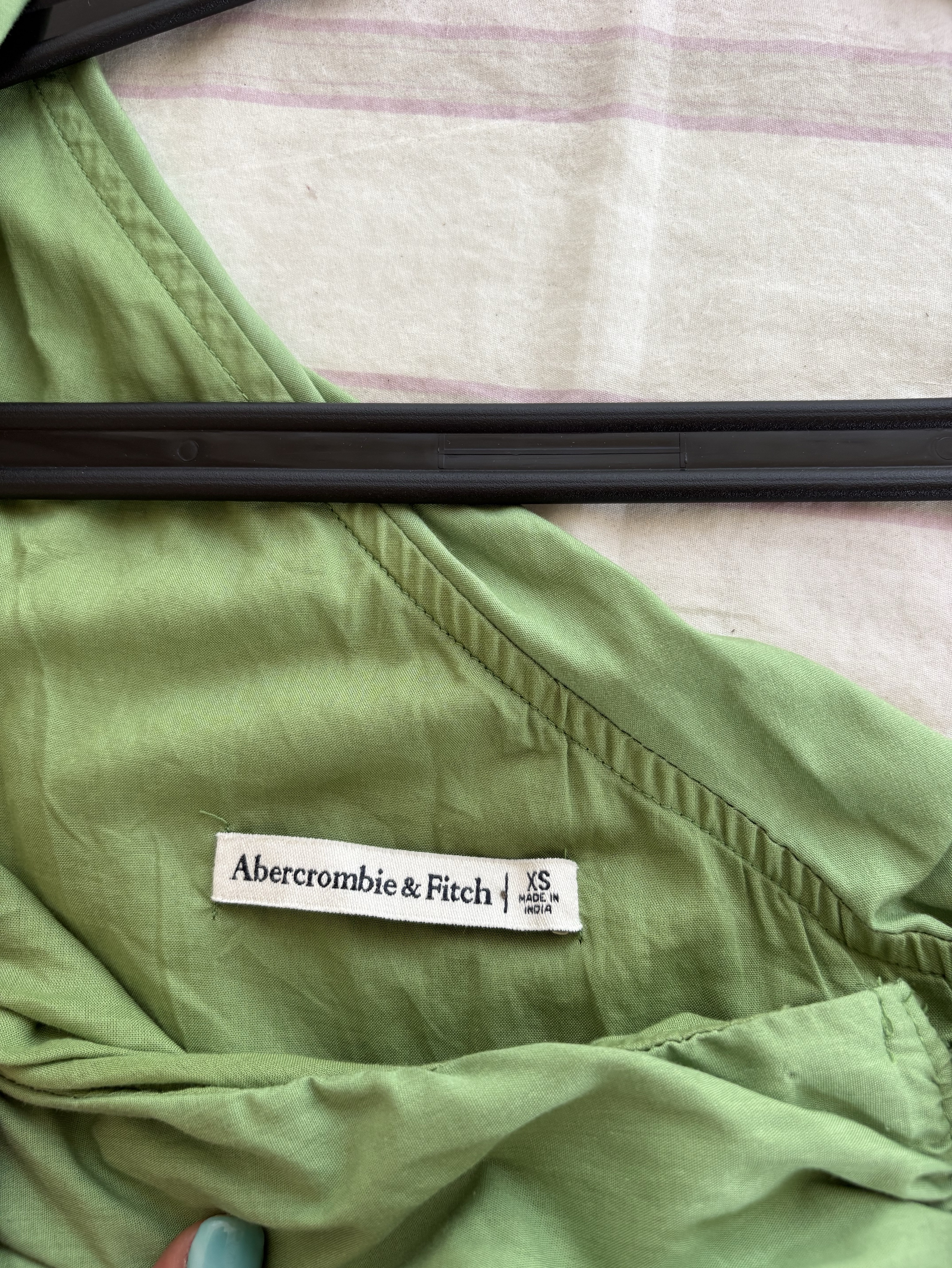 Abercrombie Green One-Shoulder Midi Dress by Abercrombie and Fitch