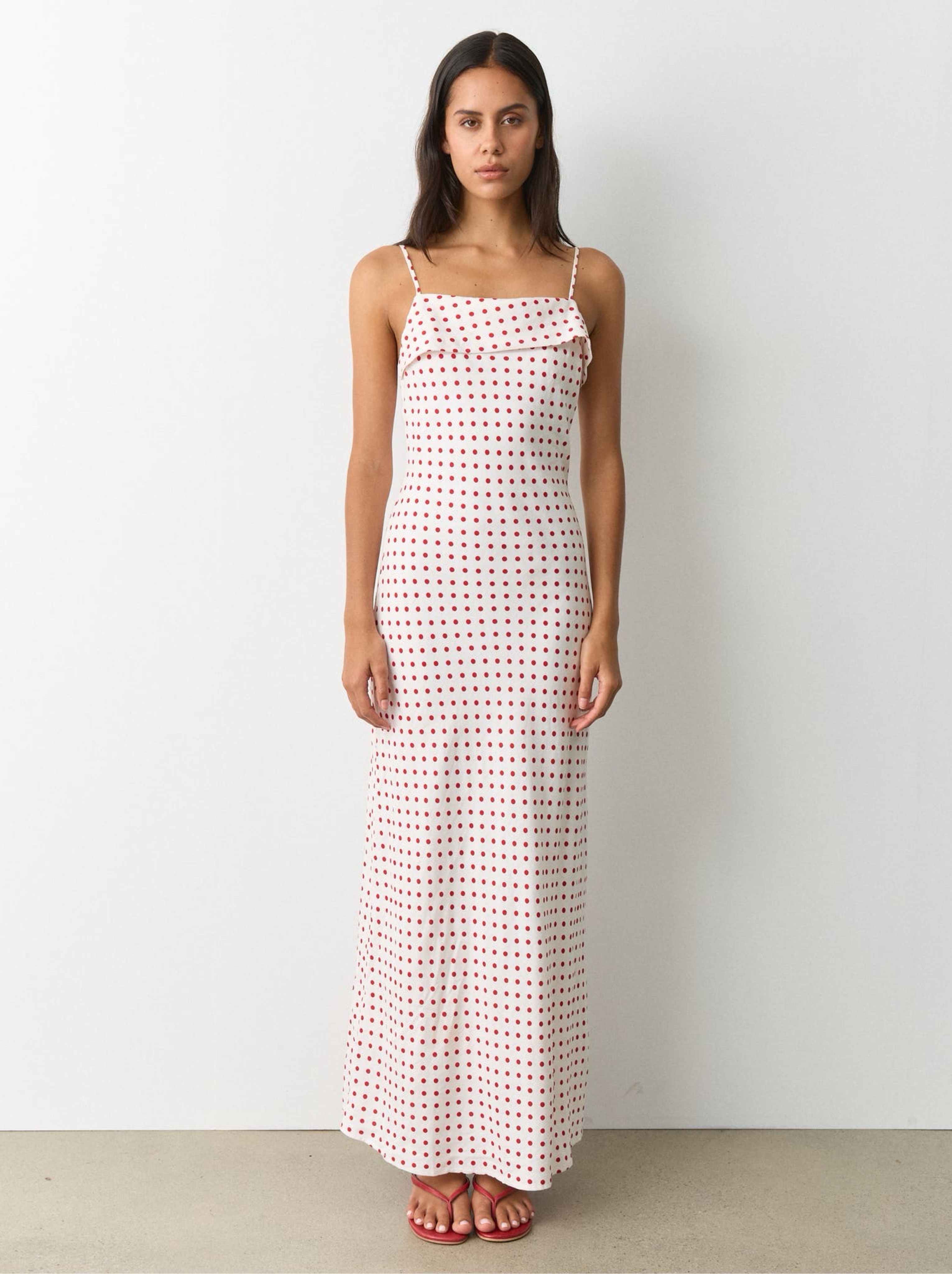 Glassons White Polka Dot Halter Maxi Dress