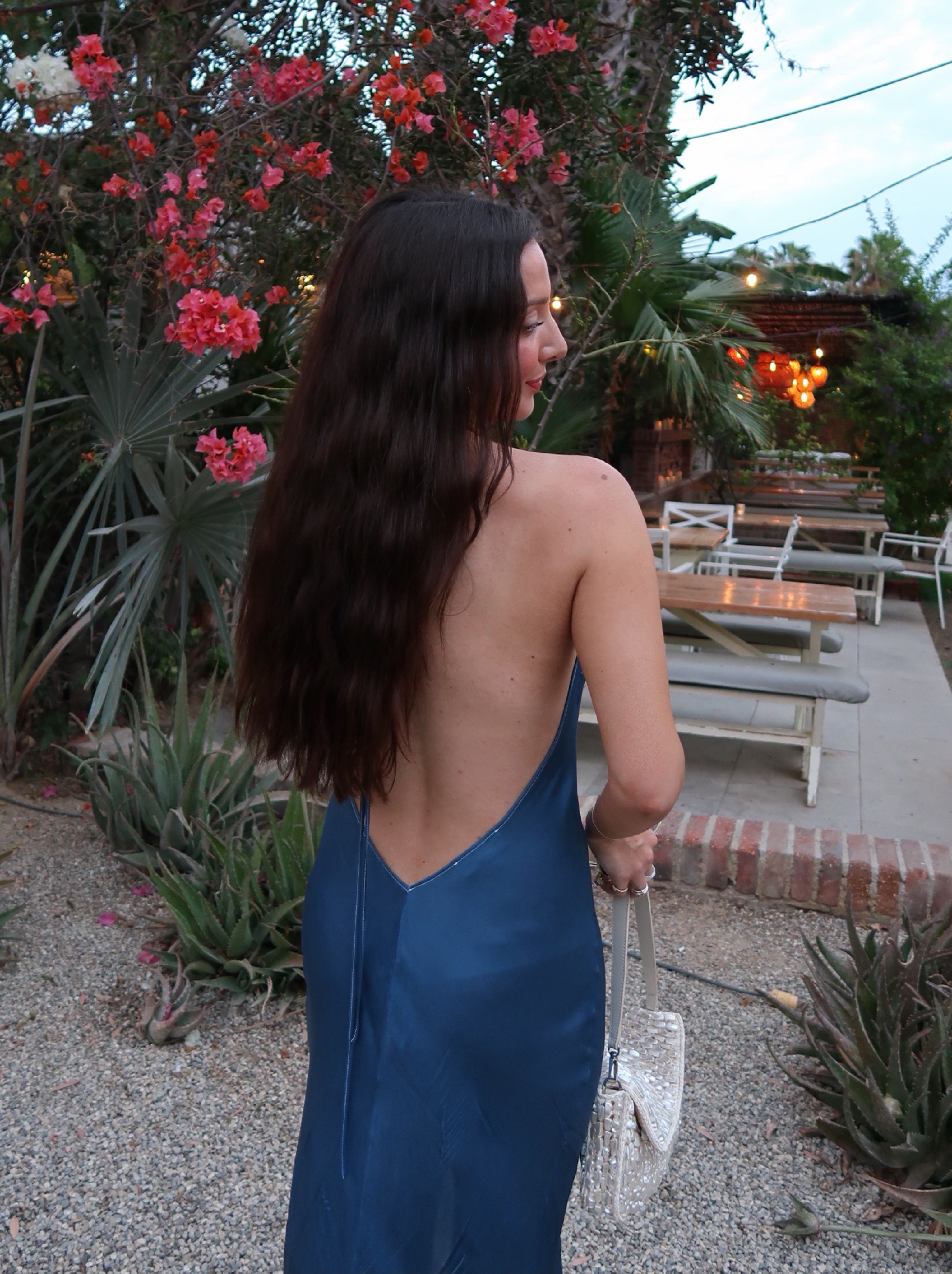 slinky halter dress Dana Foley Blue Slinky Halter Dress by Dana Foley