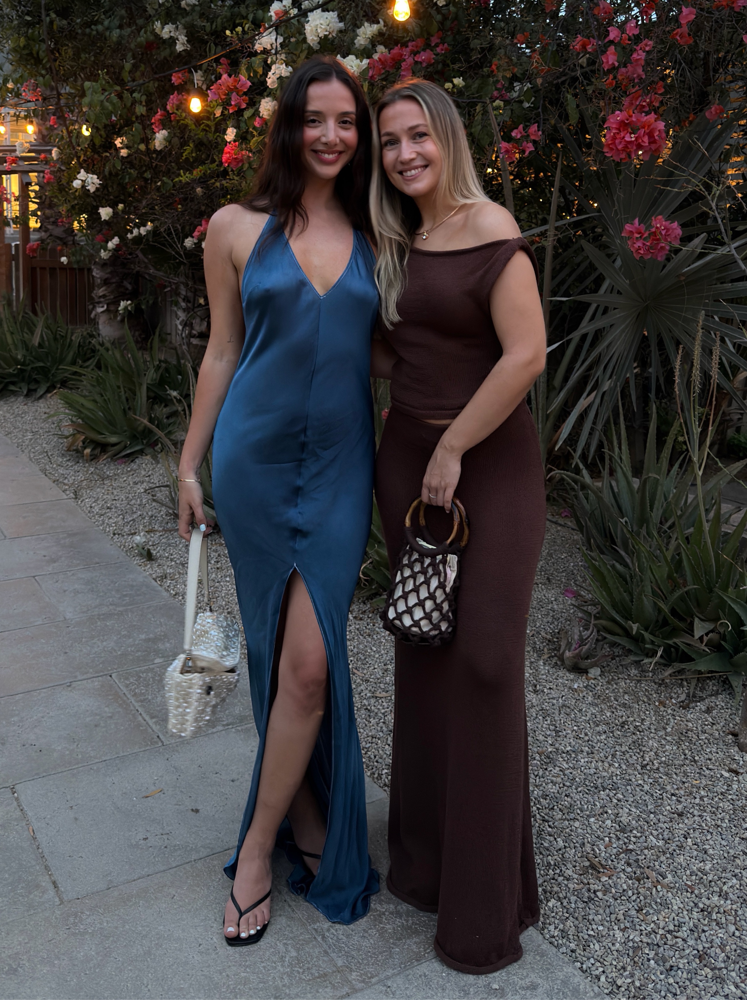 slinky halter dress Elyna Slinky Halter Maxi Dress / Navy | MESHKI