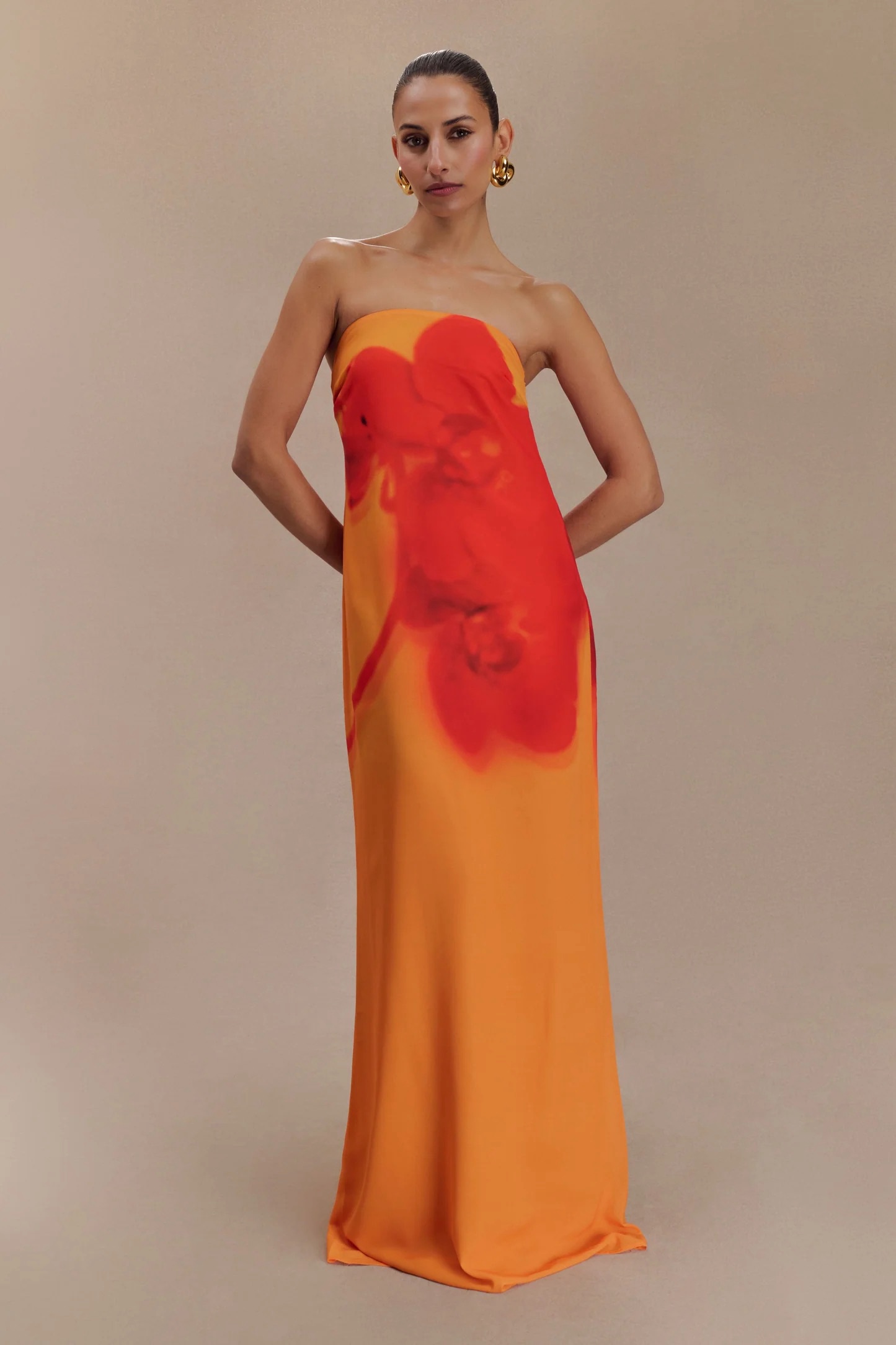 Meshki Amaya Strapless Chiffon Maxi Dress by Meshki - Pickle Meshki Amaya Strapless Chiffon Maxi Dress by Meshki - Pickle