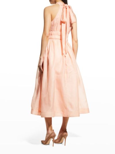 zimmermann rhythmic halter midi dress Zimmermann Rhythmic Halter Midi Dress In Sherbet - 58% Off