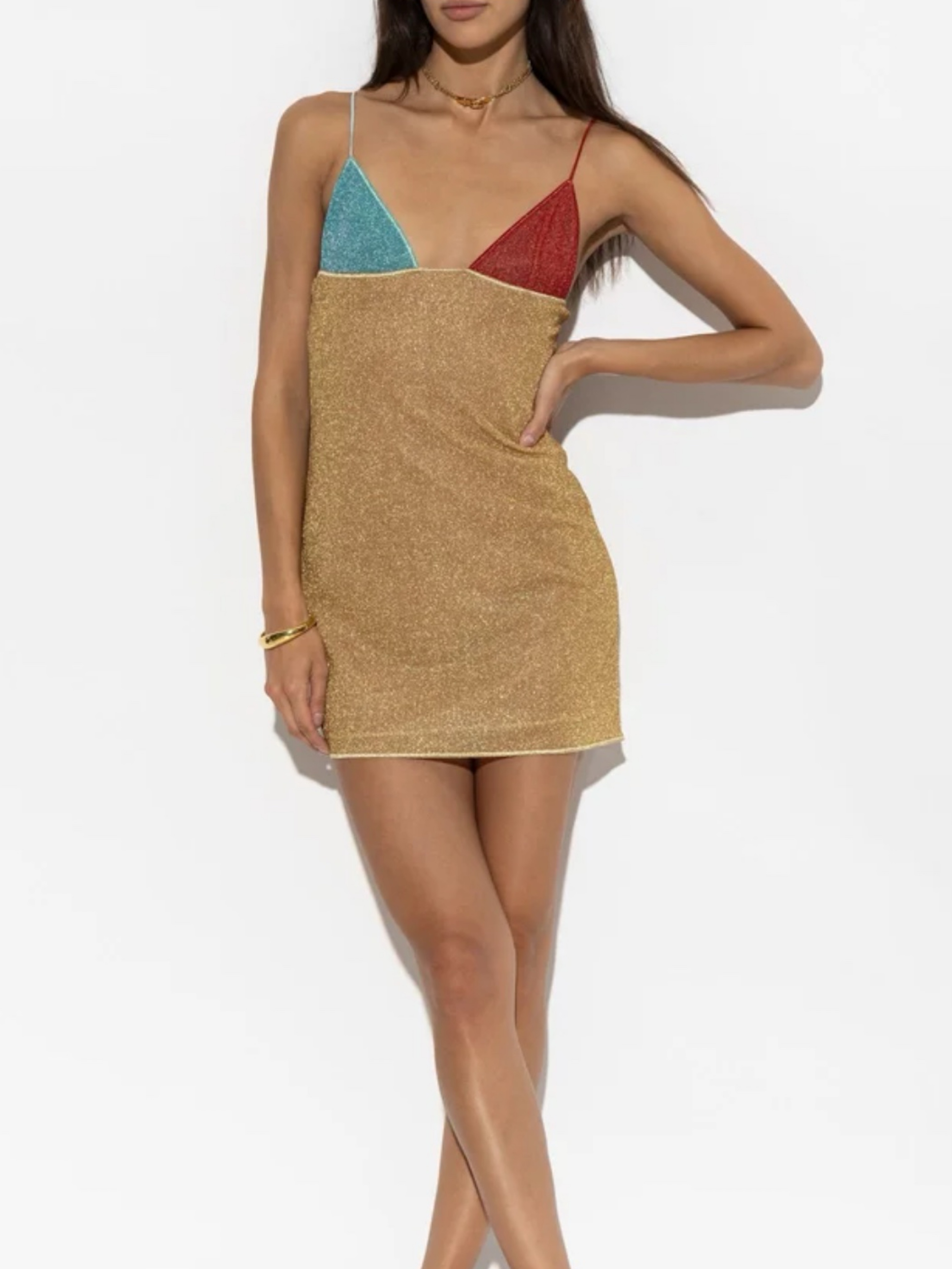 gold lurex mini dress Renesmay Lurex Halter Mini Dress / Gold | MESHKI