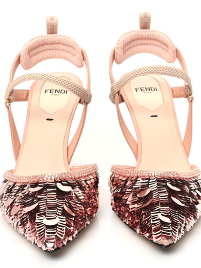 Fendi Colibri Sequin Slingback Baby Pink Pumps by Fendi - Pickle