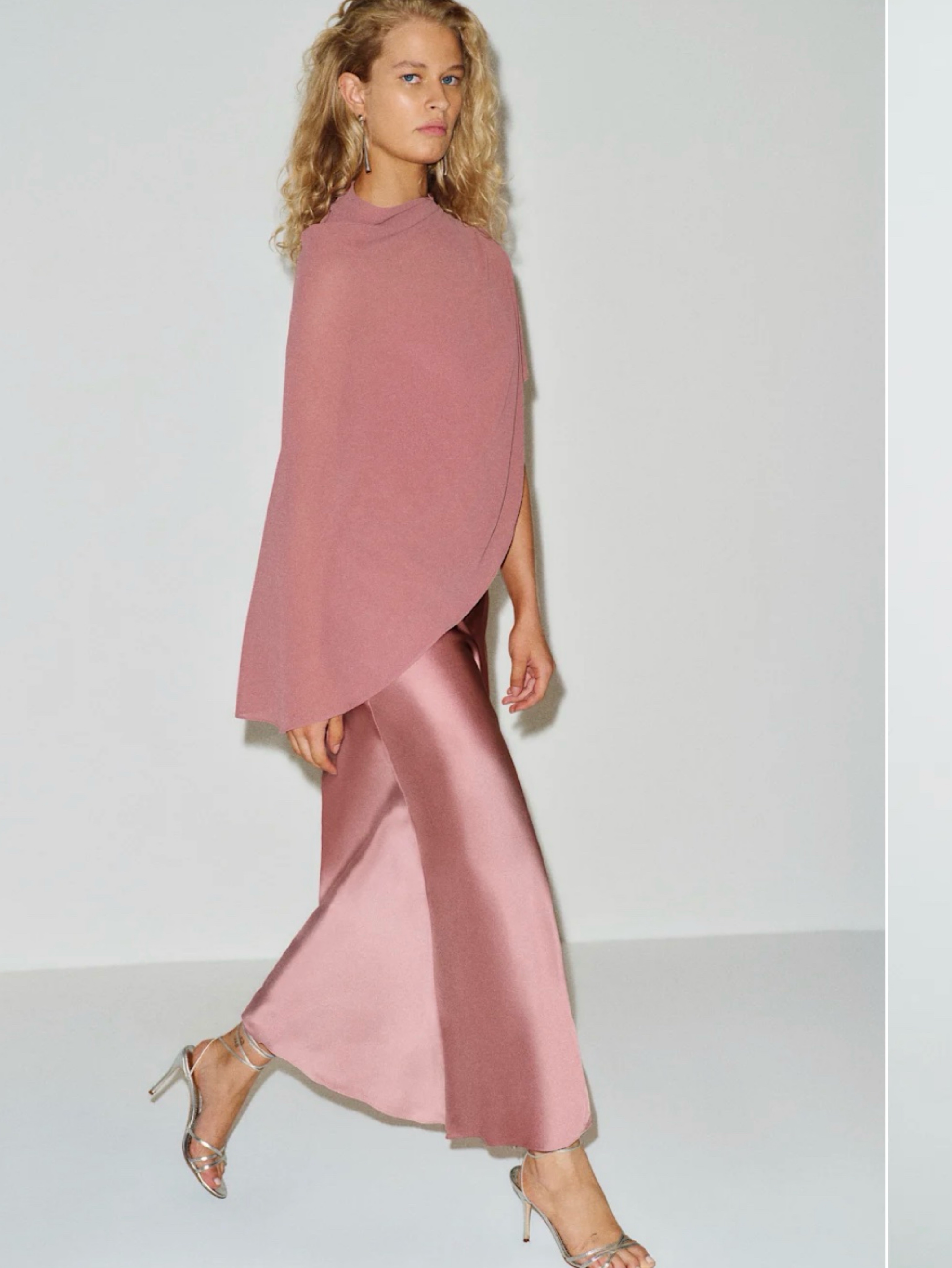 Reformation freesia rose cape dress