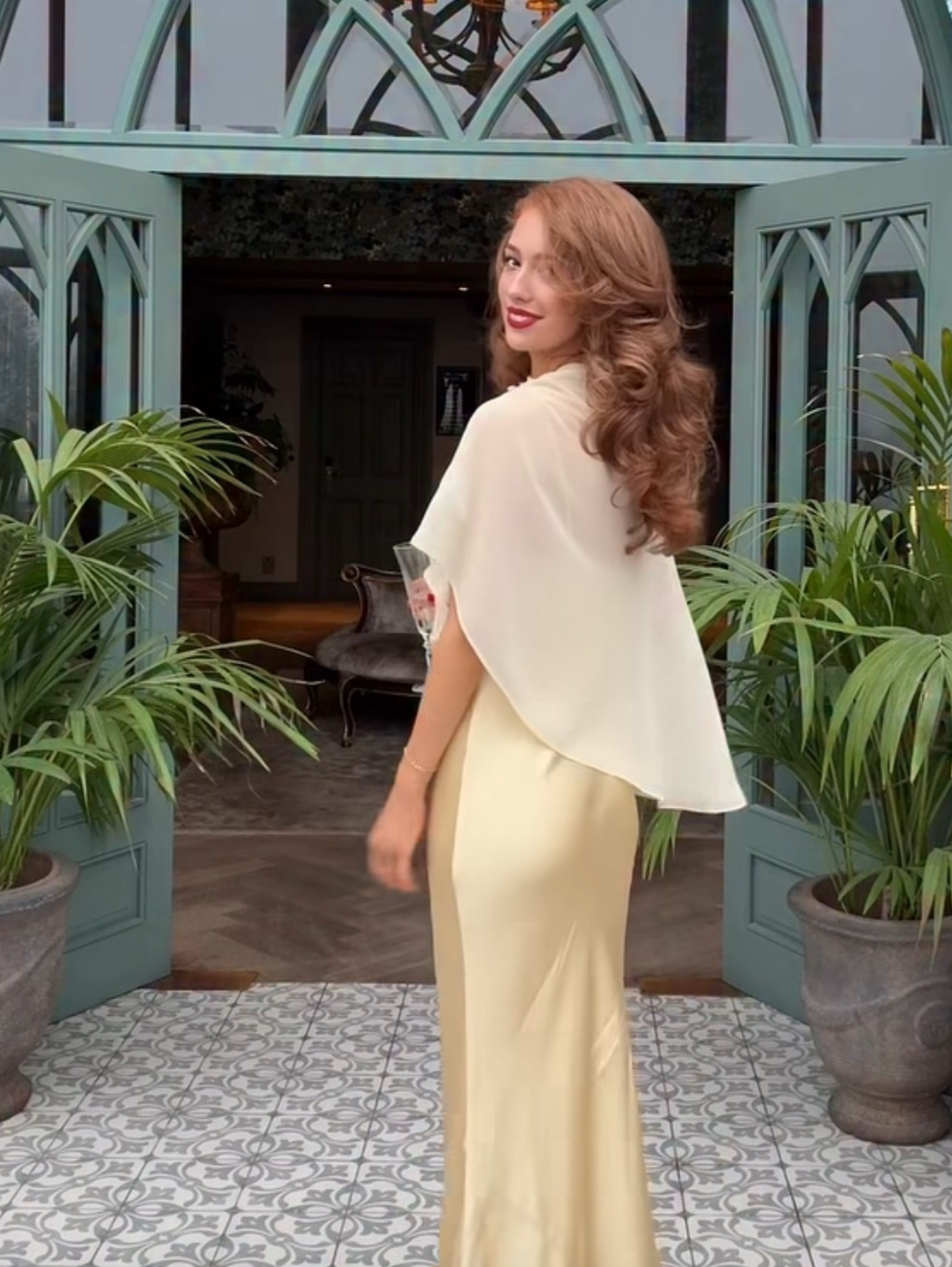 Reformation Butter Yellow Silk Dress