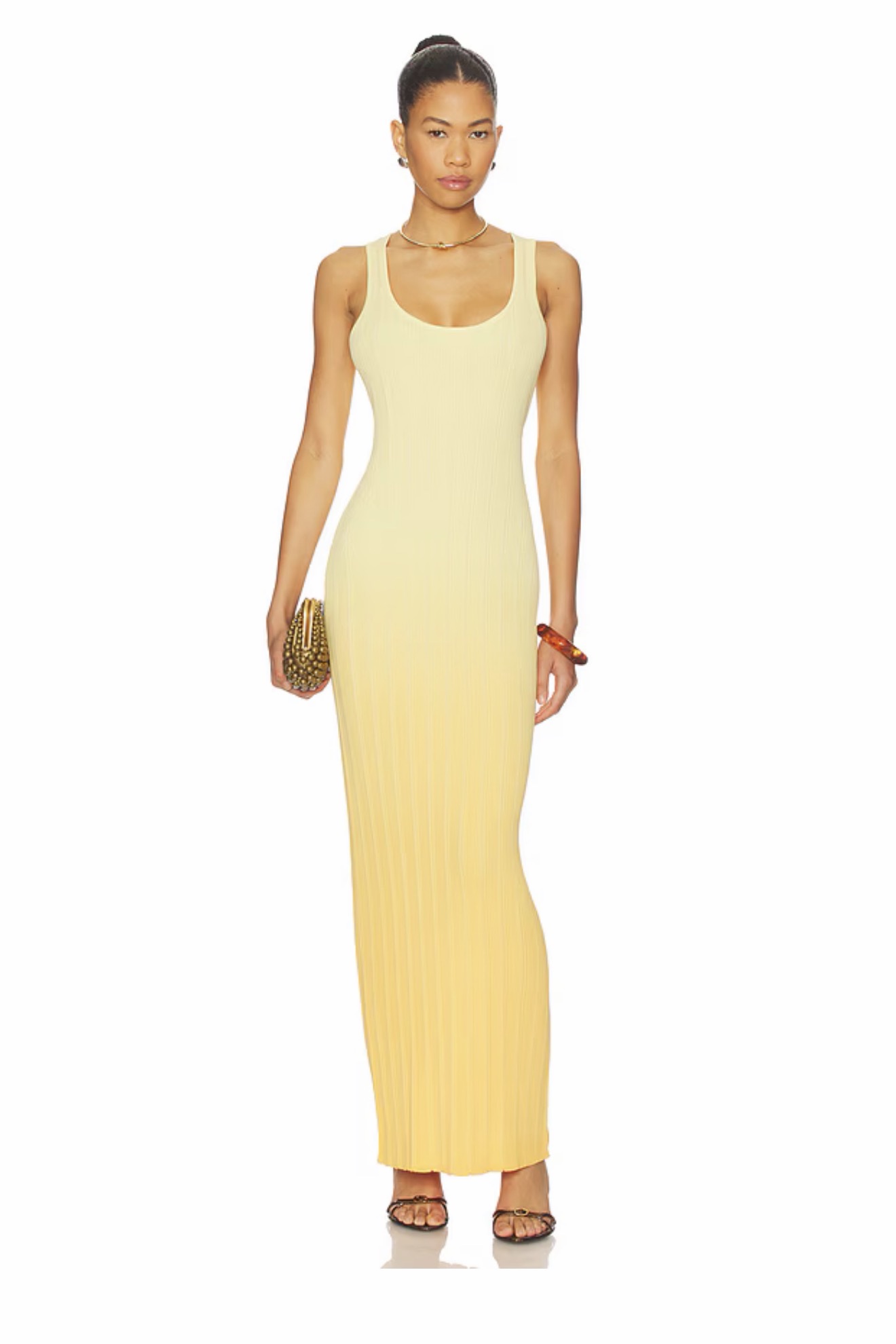 3558668 Odessa Knit Maxi Dress in Mango Ombre by SNDYS - Pickle