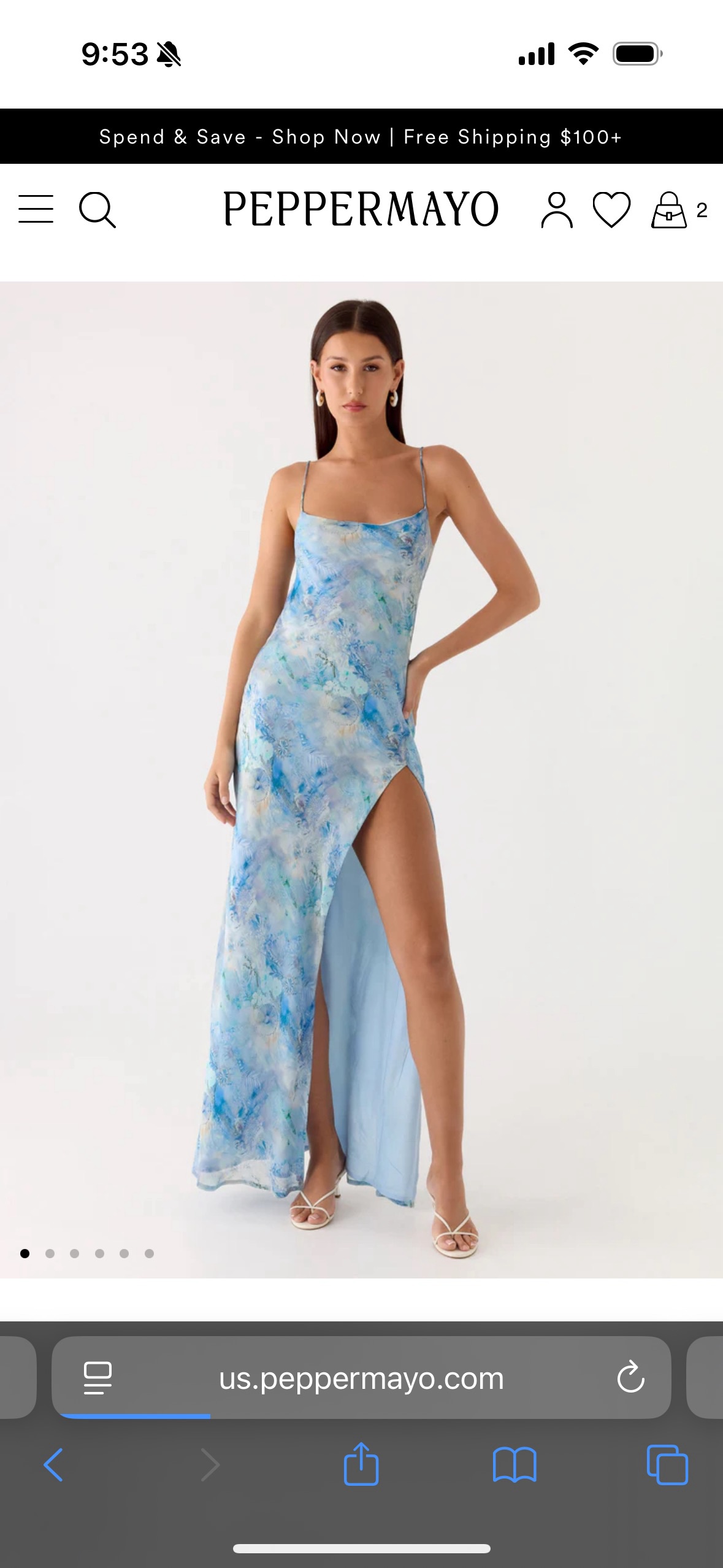 Blue Floral Print Mesh Maxi Dress - PepperMayo by Peppermayo - Pickle Blue Floral Print Mesh Maxi Dress - PepperMayo by Peppermayo - Pickle