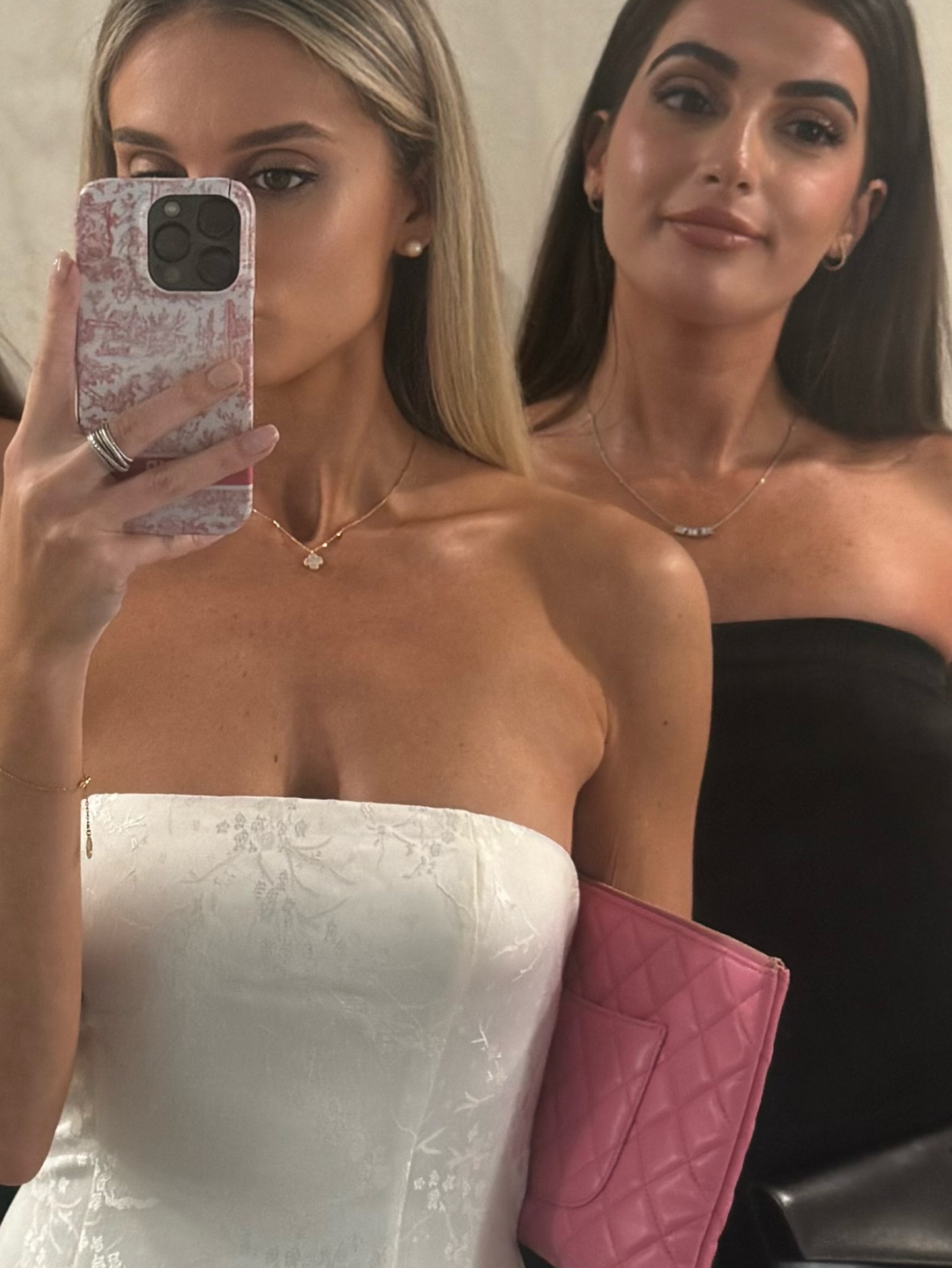 White Jacquard Strapless Mini Dress