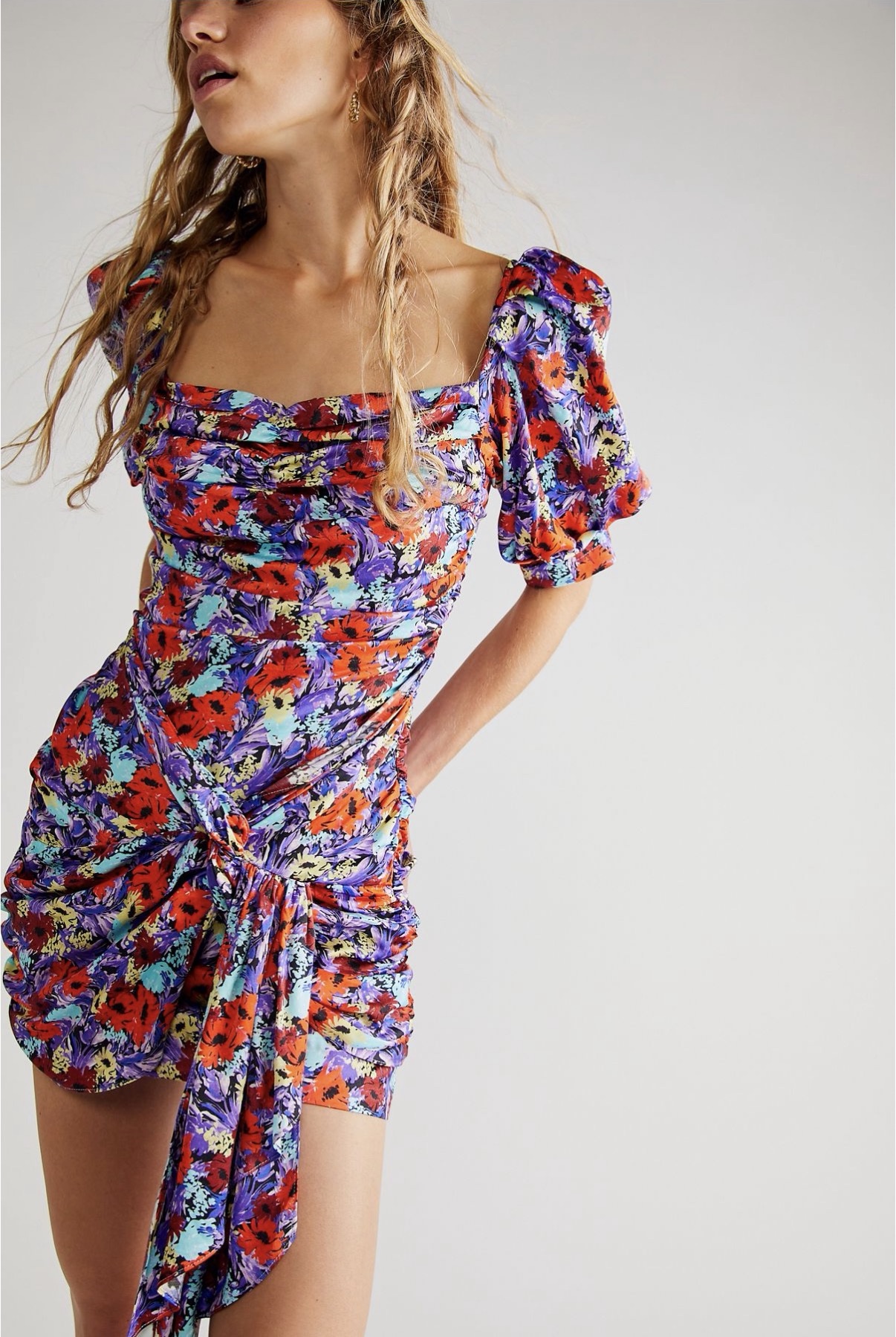 love sleeve mini dress For Love & Lemons Gabrielle Puff Sleeve Mini Dress in Black
