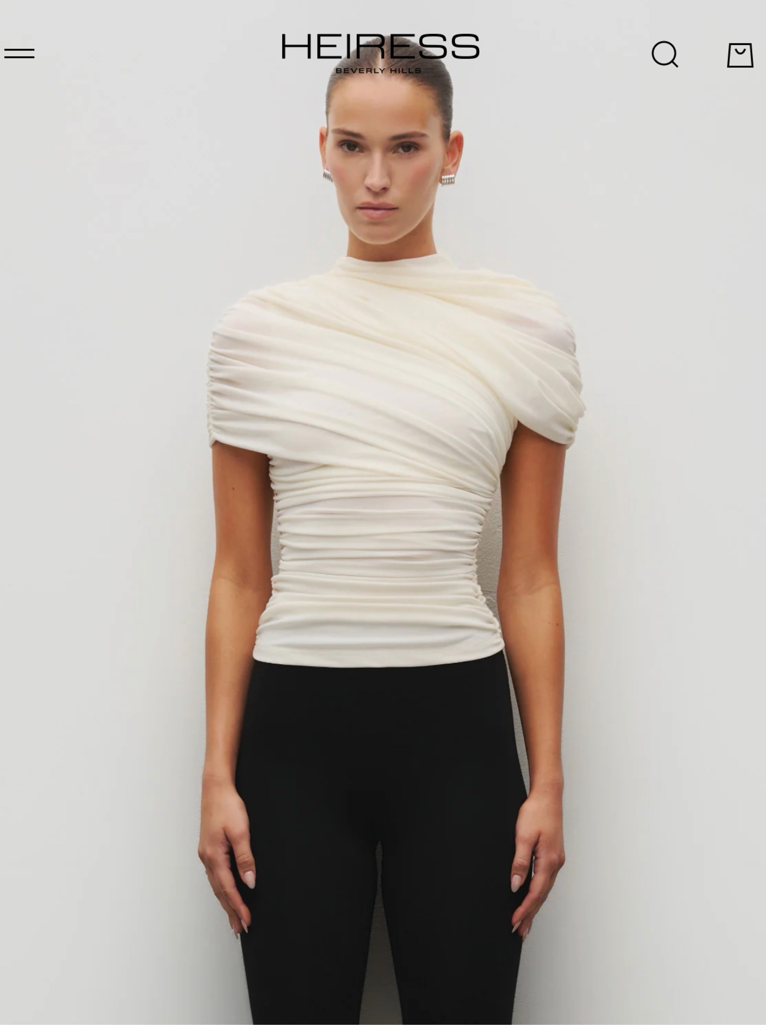 Heiress Beverly Hills Draped Shoulder Top