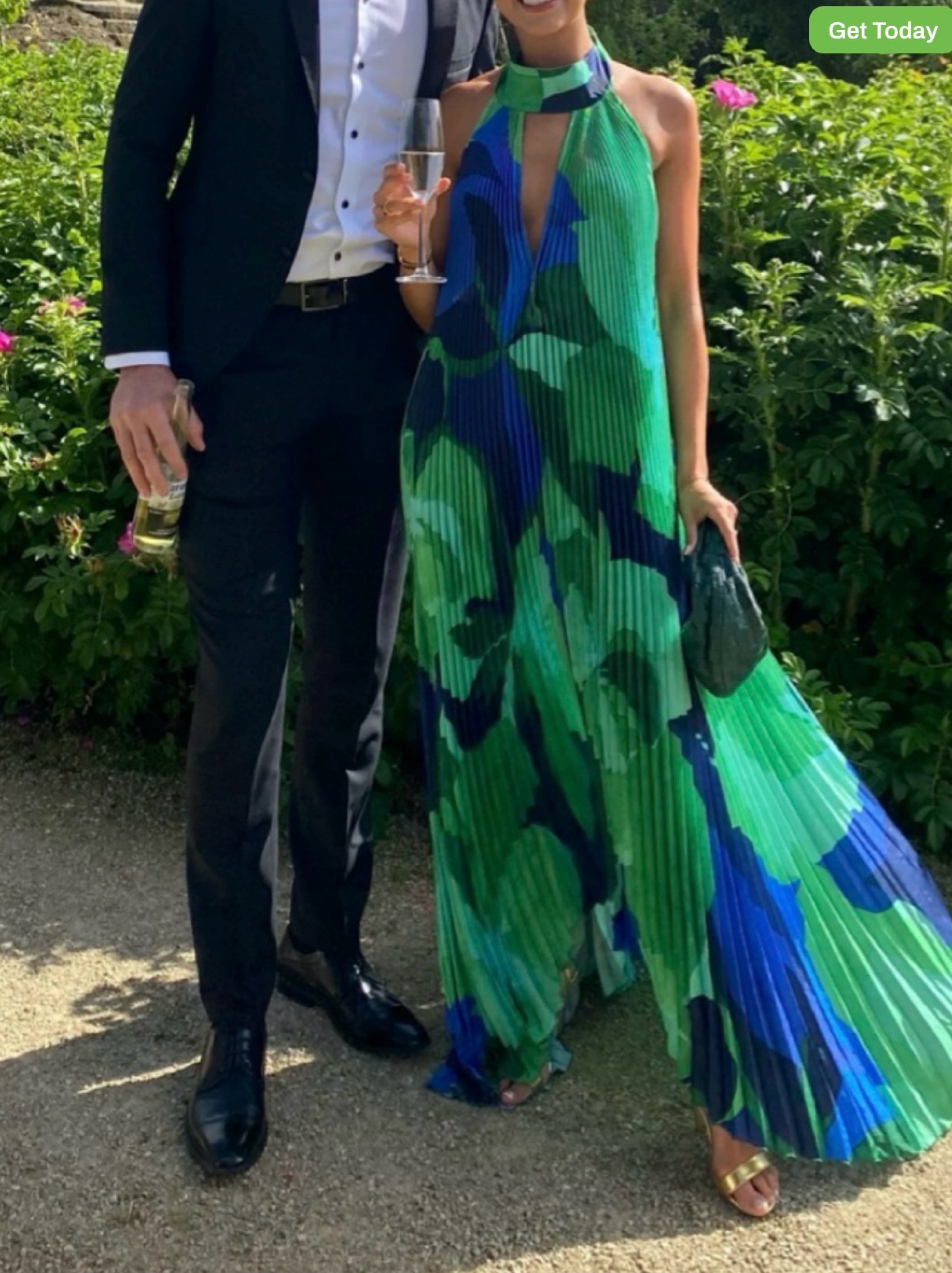 green and blue colorblock dress Green and Blue Midi Dress - Color Block Dress - Cutout Dress