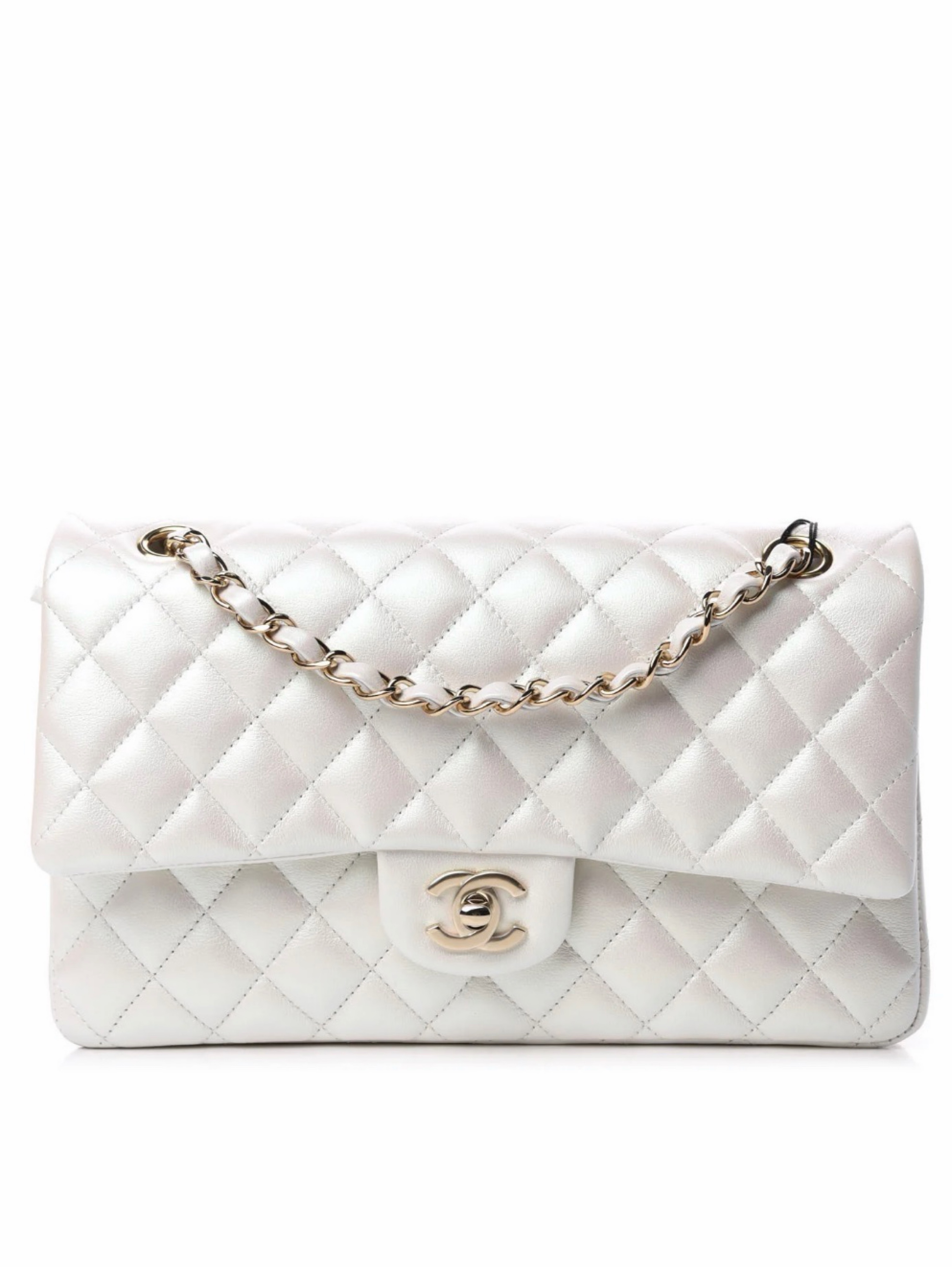 Chanel White Quilted Leather Flap Bag by Chanel - Pickle
