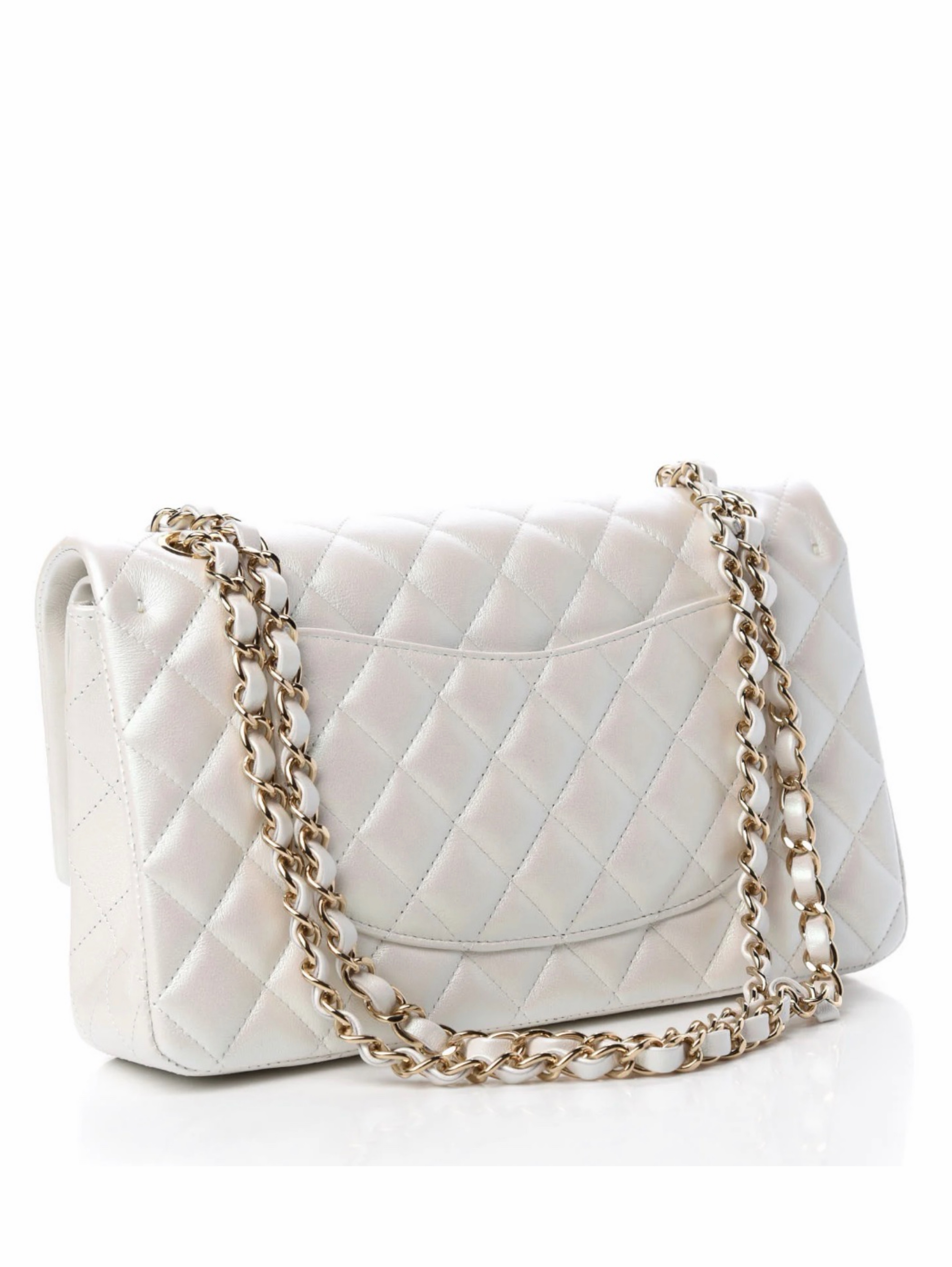 CHANEL ホワイトレザー キルティングバッグ Chanel White Quilted Leather Flap Bag by Chanel - Pickle