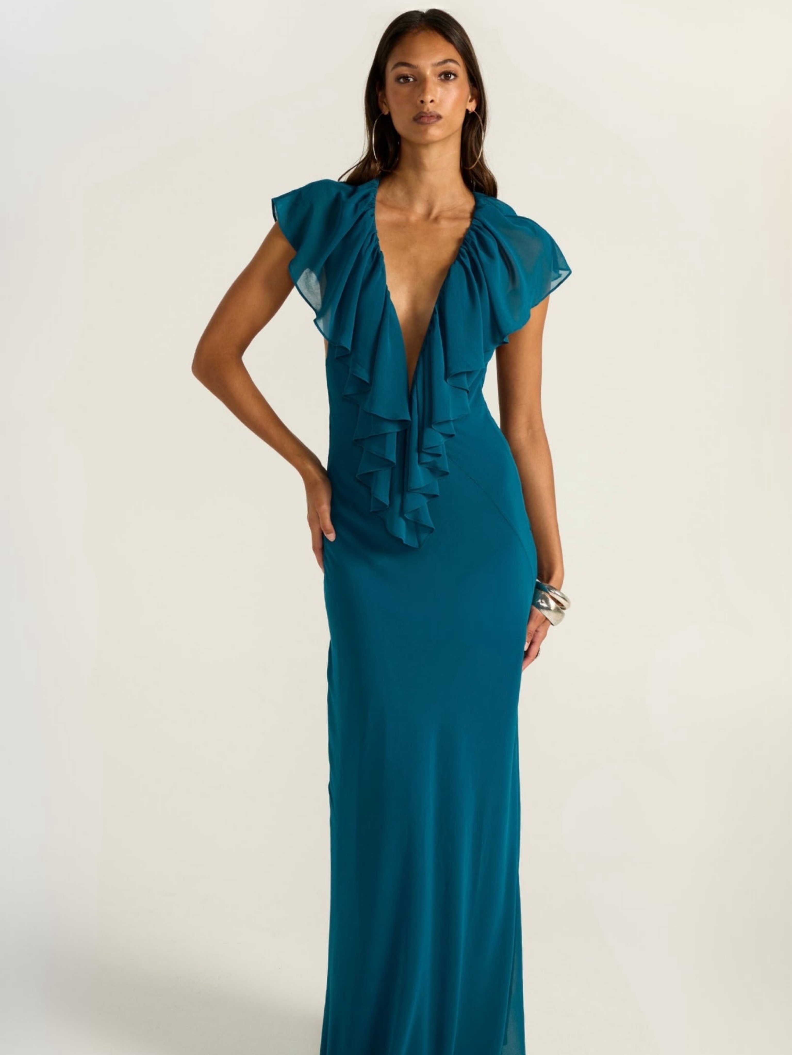Ance Gria Clover Gown in Teal